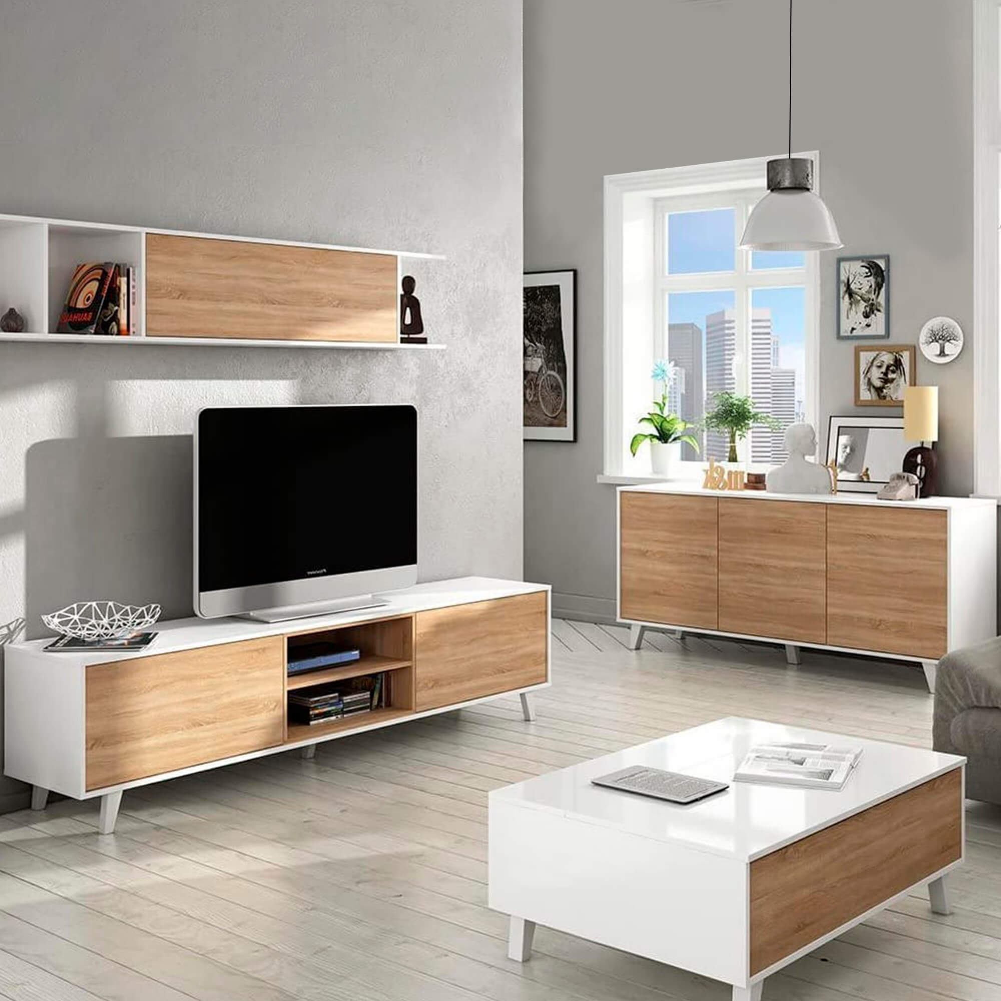 Aparador-ZIKO-com-3-portas---Branco-Brilho-e-Carvalho