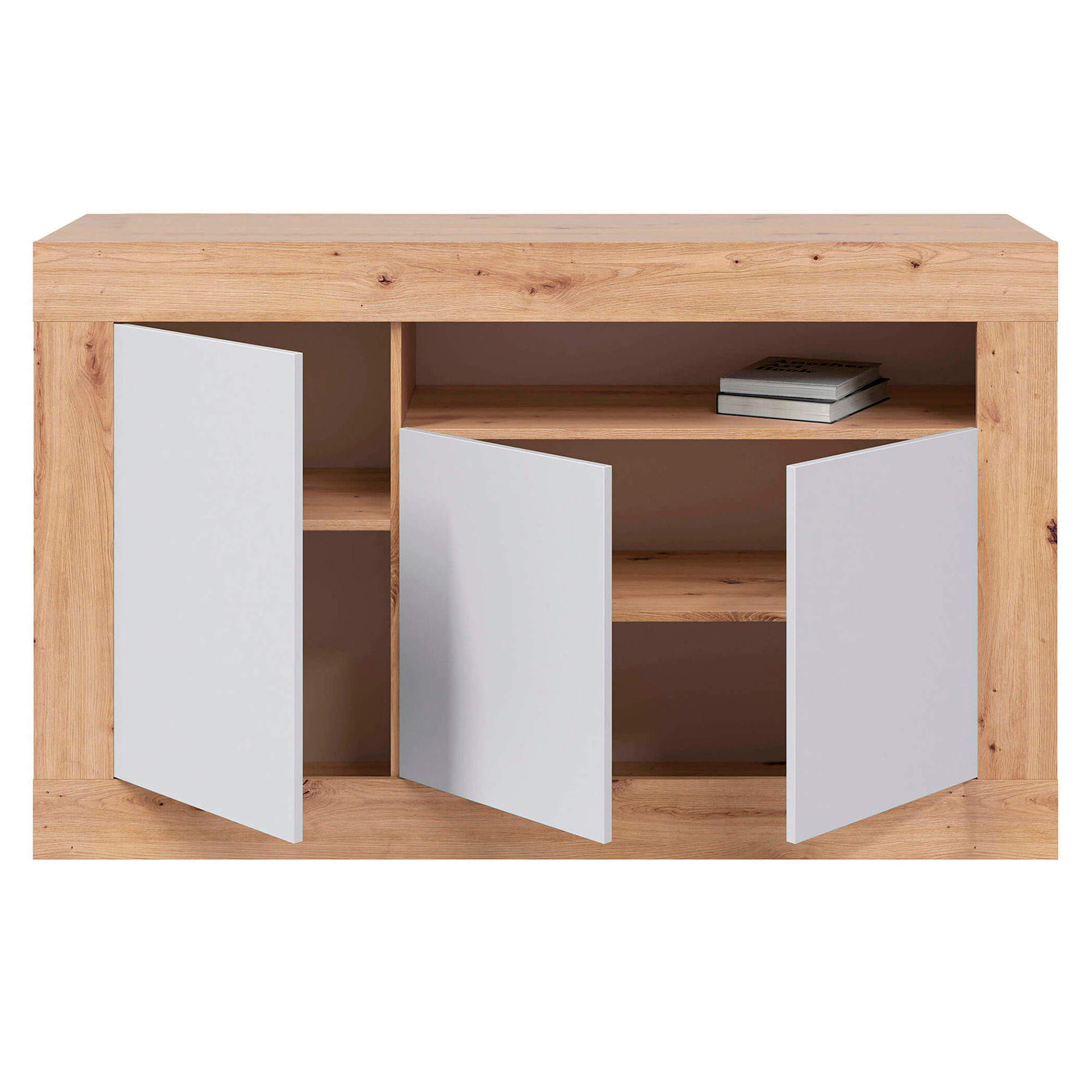 Aparador-MOSS-com-3-portas---Carvalho-e-Branco