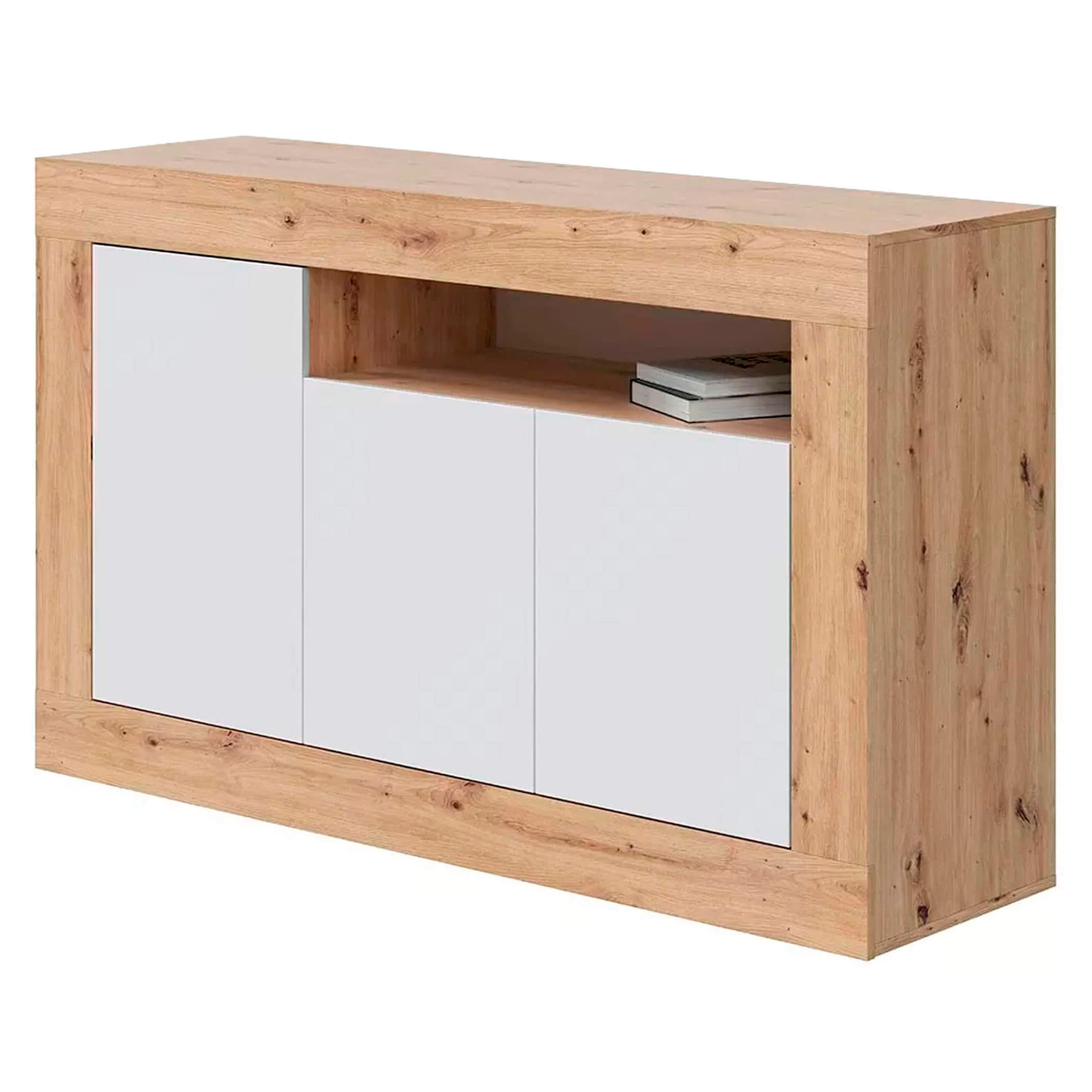 Aparador-MOSS-com-3-portas---Carvalho-e-Branco