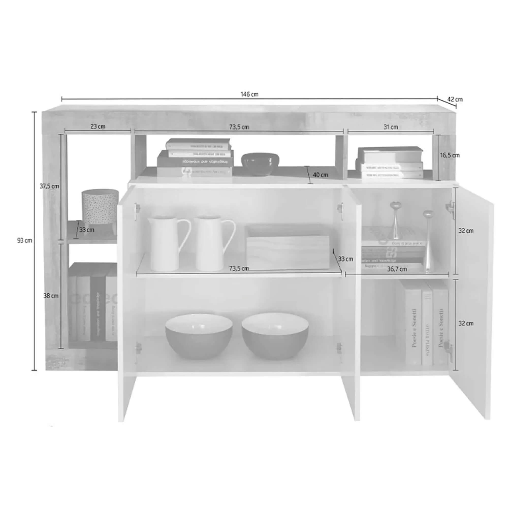 Aparador-HAMBURG-com-3-portas---Branco-Brilho-e-Carvalho