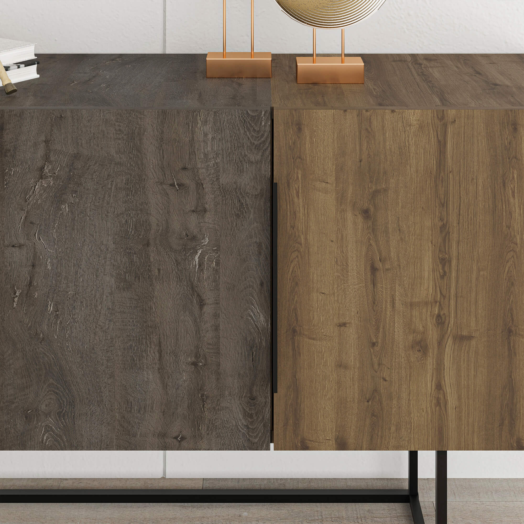 Aparador-TITAN-com-3-portas---Carvalho-Castanho-e-Nogal