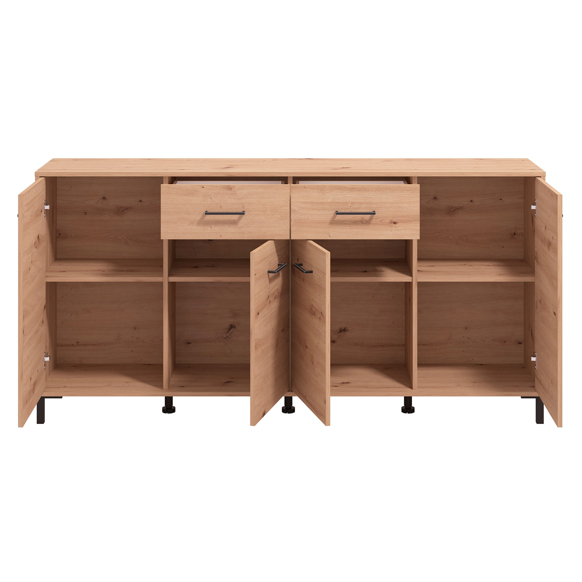 Aparador-VIENNE-com-4-portas-e-2-gavetas---Carvalho-Artesanato