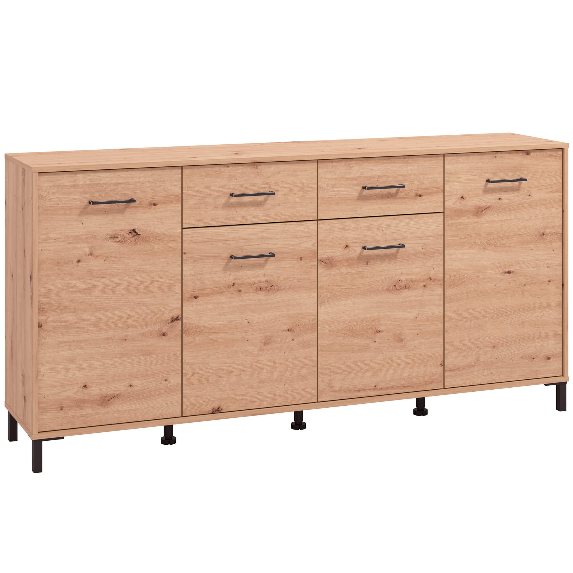 Aparador-VIENNE-com-4-portas-e-2-gavetas---Carvalho-Artesanato