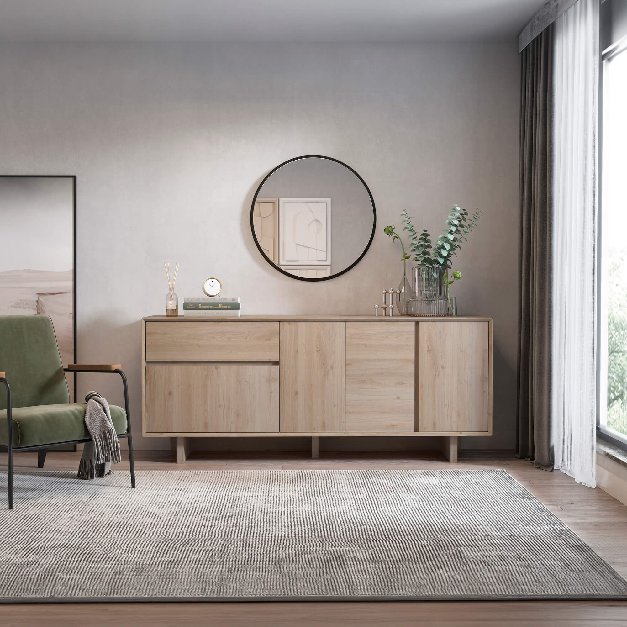 Aparador-CAPRI-com-4-portas-e-1-gaveta---Carvalho