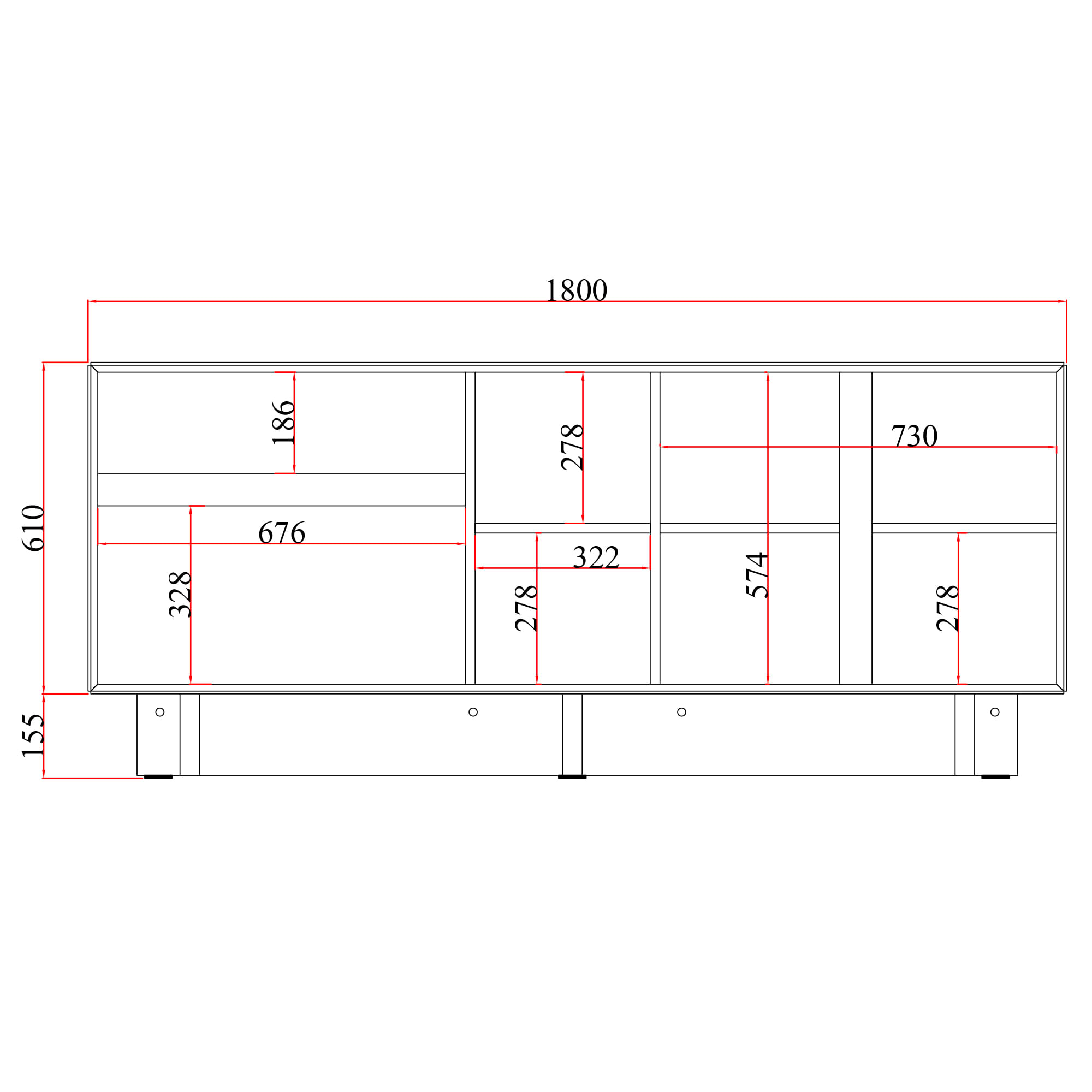 Aparador-CAPRI-com-4-portas-e-1-gaveta---Carvalho