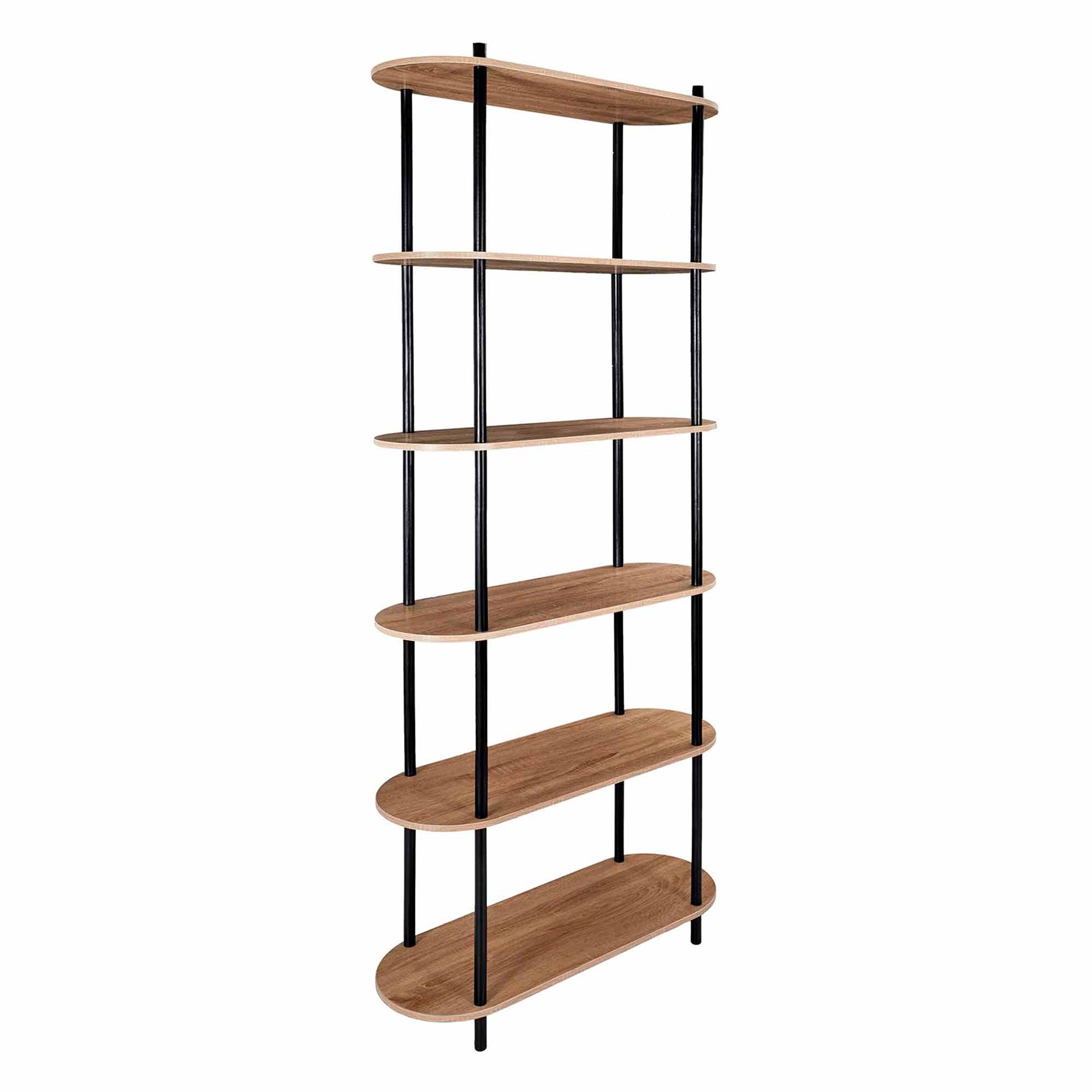 Estante-COBE-compacta-181-cm---Carvalho-e-Preto