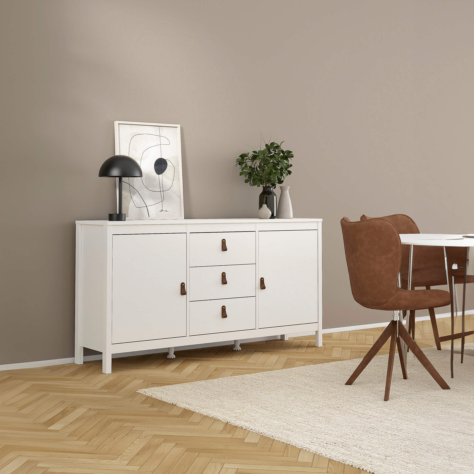 Aparador-AREEIRO-com-2-portas-e-3-gavetas---Branco