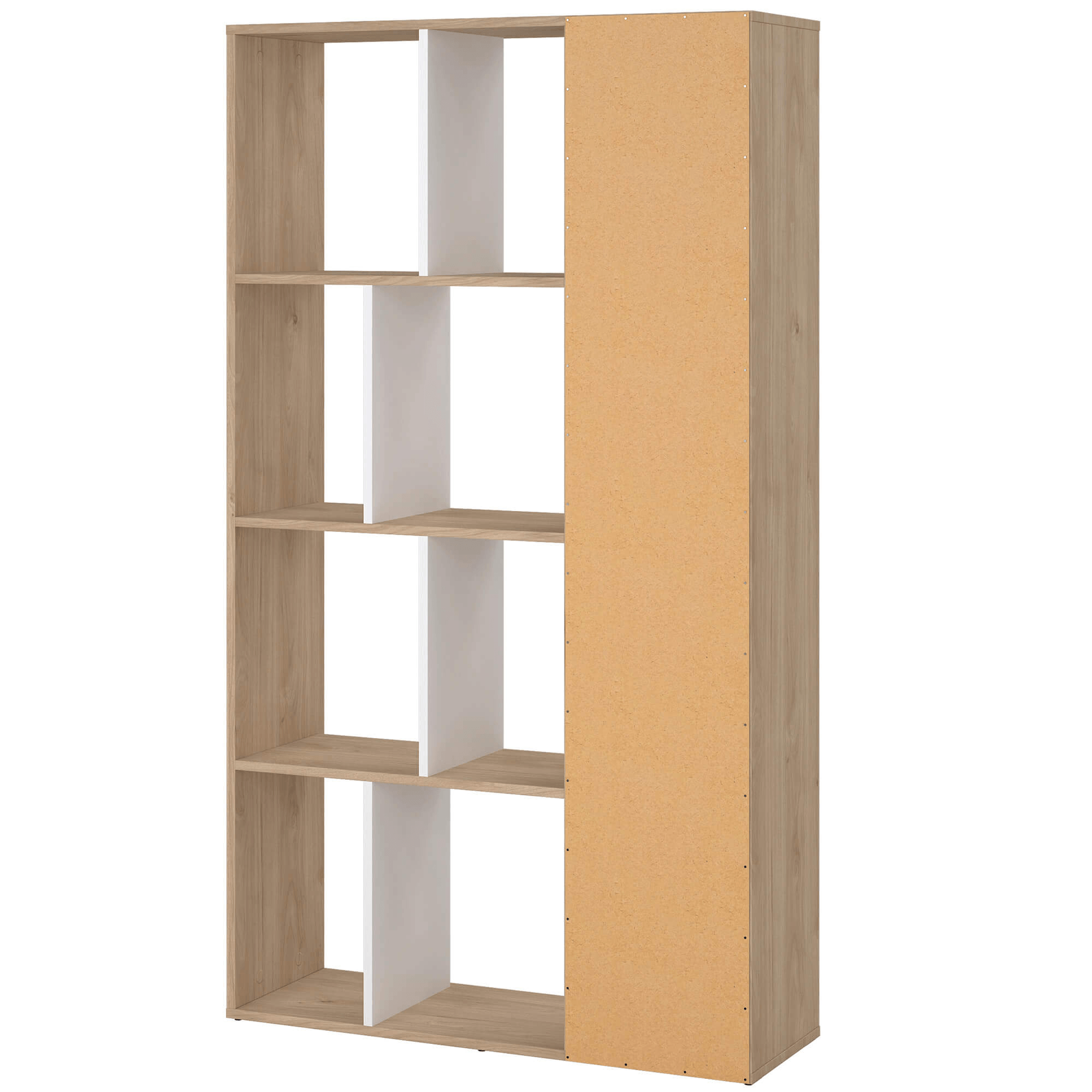 Estante-reversivel-PENEDA-com-1-porta-e-6-prateleiras-Carvalho-e-Branco