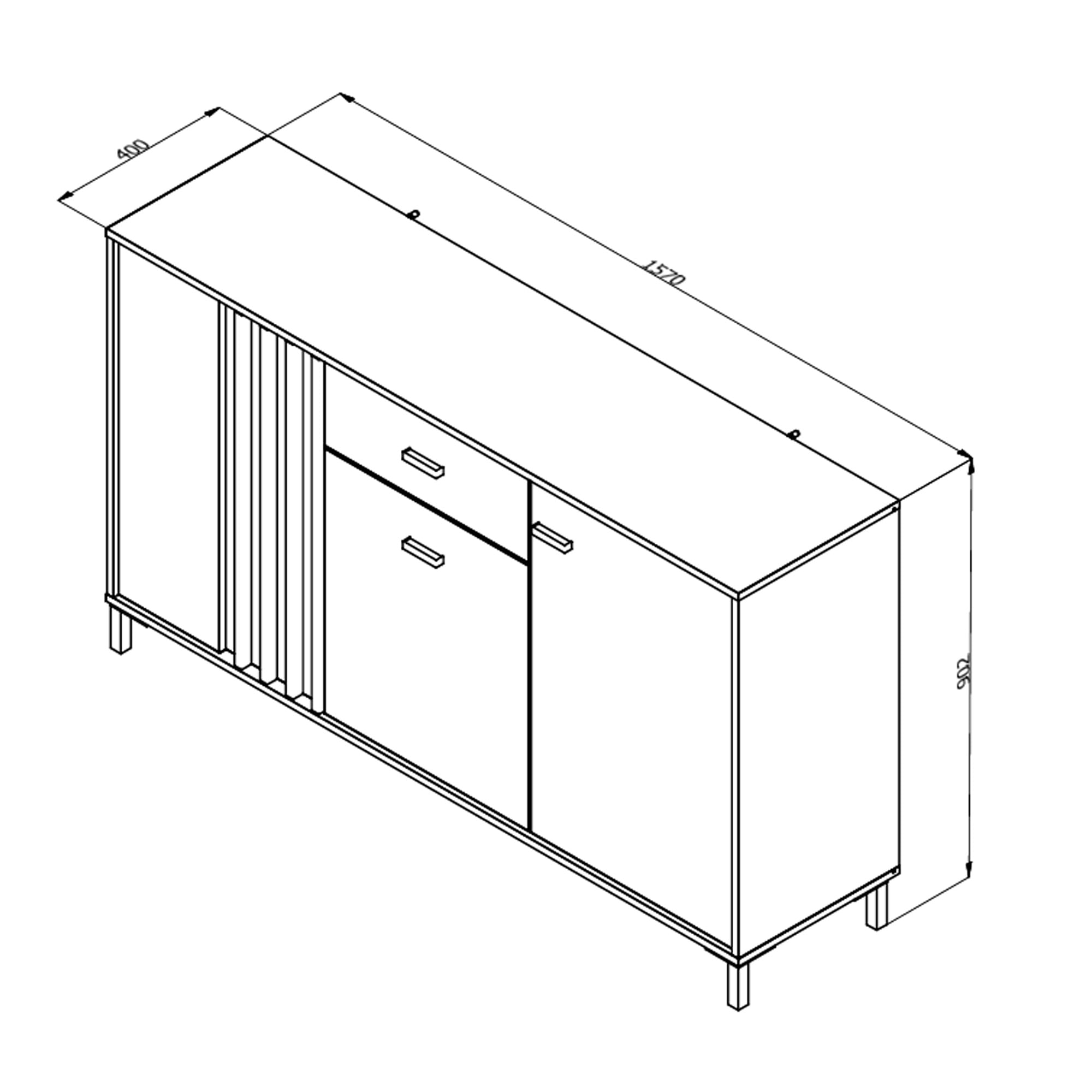 Aparador-LAVAL-com-3-portas-e-1-gaveta---Carvalho-Artesanato-e-Preto