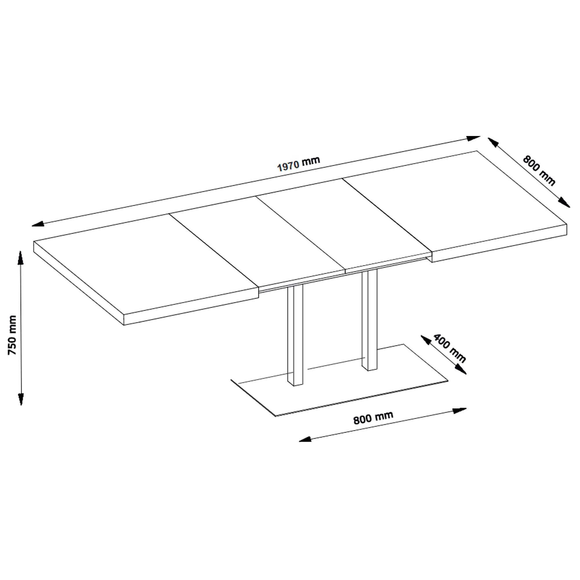 Mesa-extensivel-QUADRATO--120-159-197-cm----Carvalho-Artesanato-e-Preto