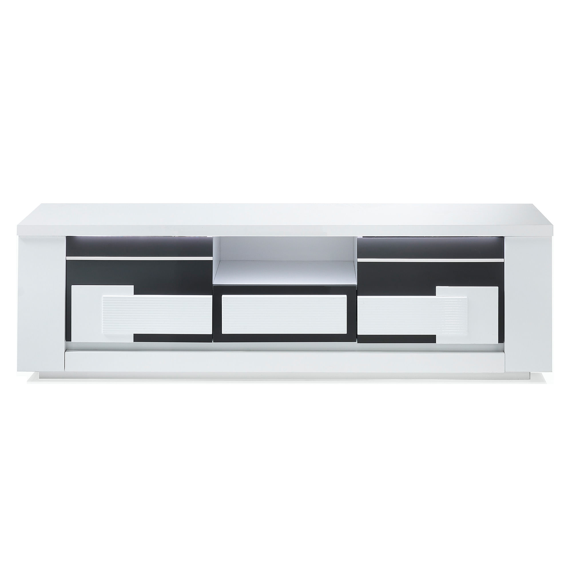 Movel-TV-BELLARIVA-com-LED---Branco-Brilho-e-Cinzento