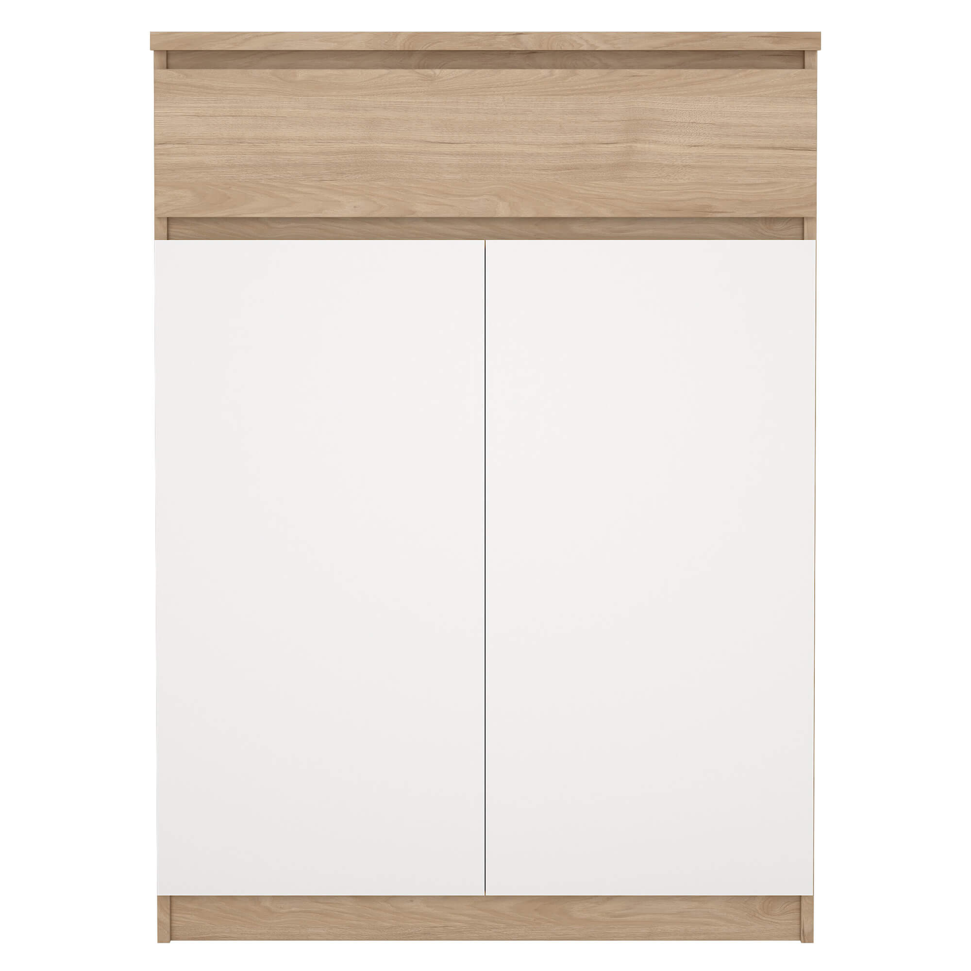 Sapateira-NEW-MATRIX-com-2-portas-e-1-gaveta---Carvalho-e-Branco