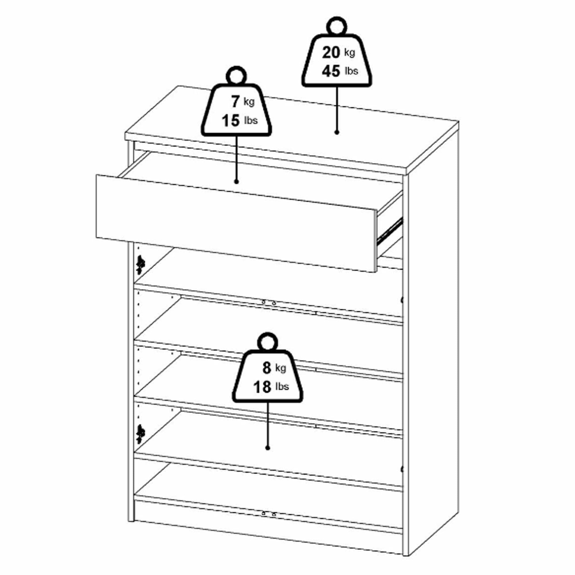 Sapateira-NEW-MATRIX-com-2-portas-e-1-gaveta---Carvalho-e-Branco
