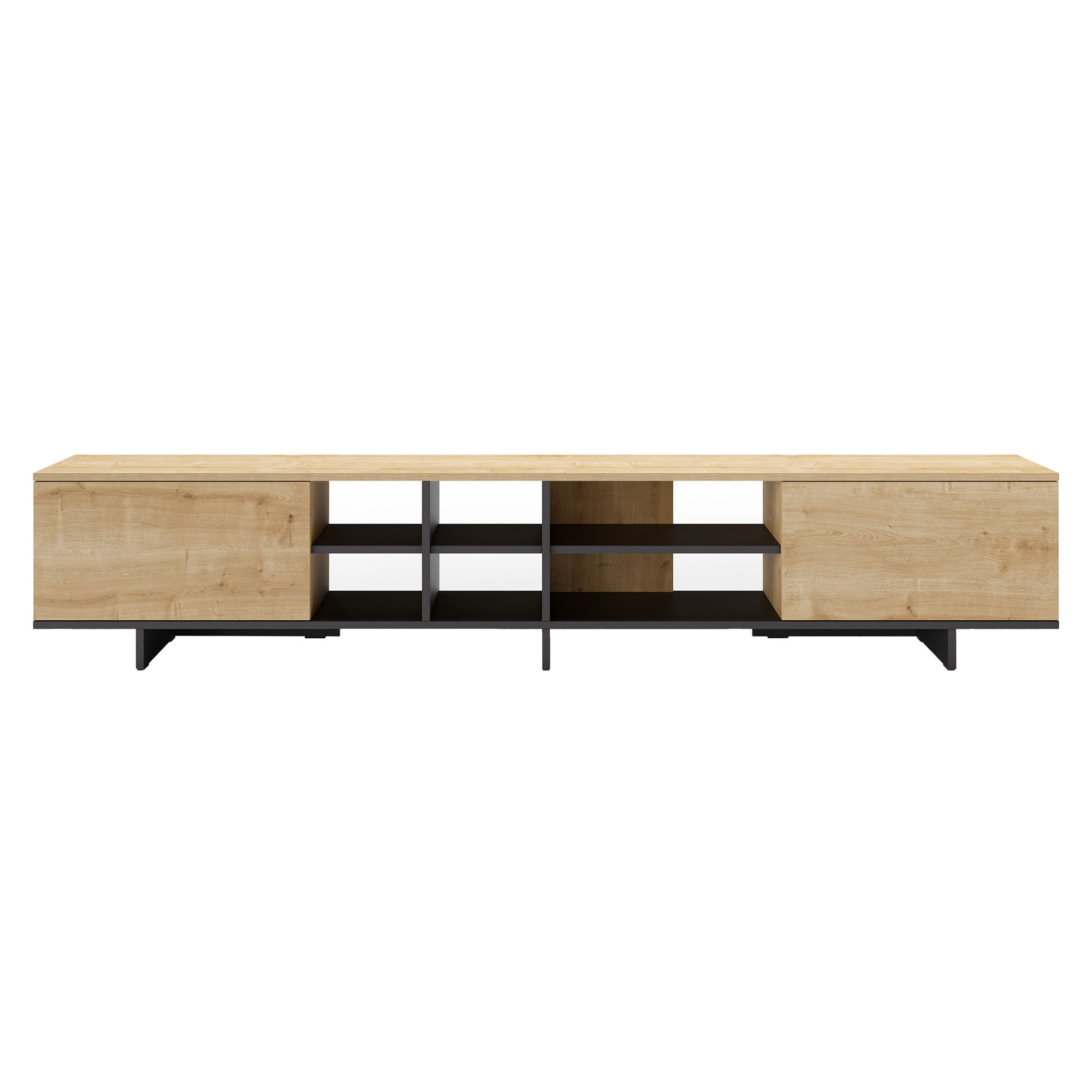 Movel-TV-CEQUOIA--230cm----Carvalho-Artesanato-e-Antracite