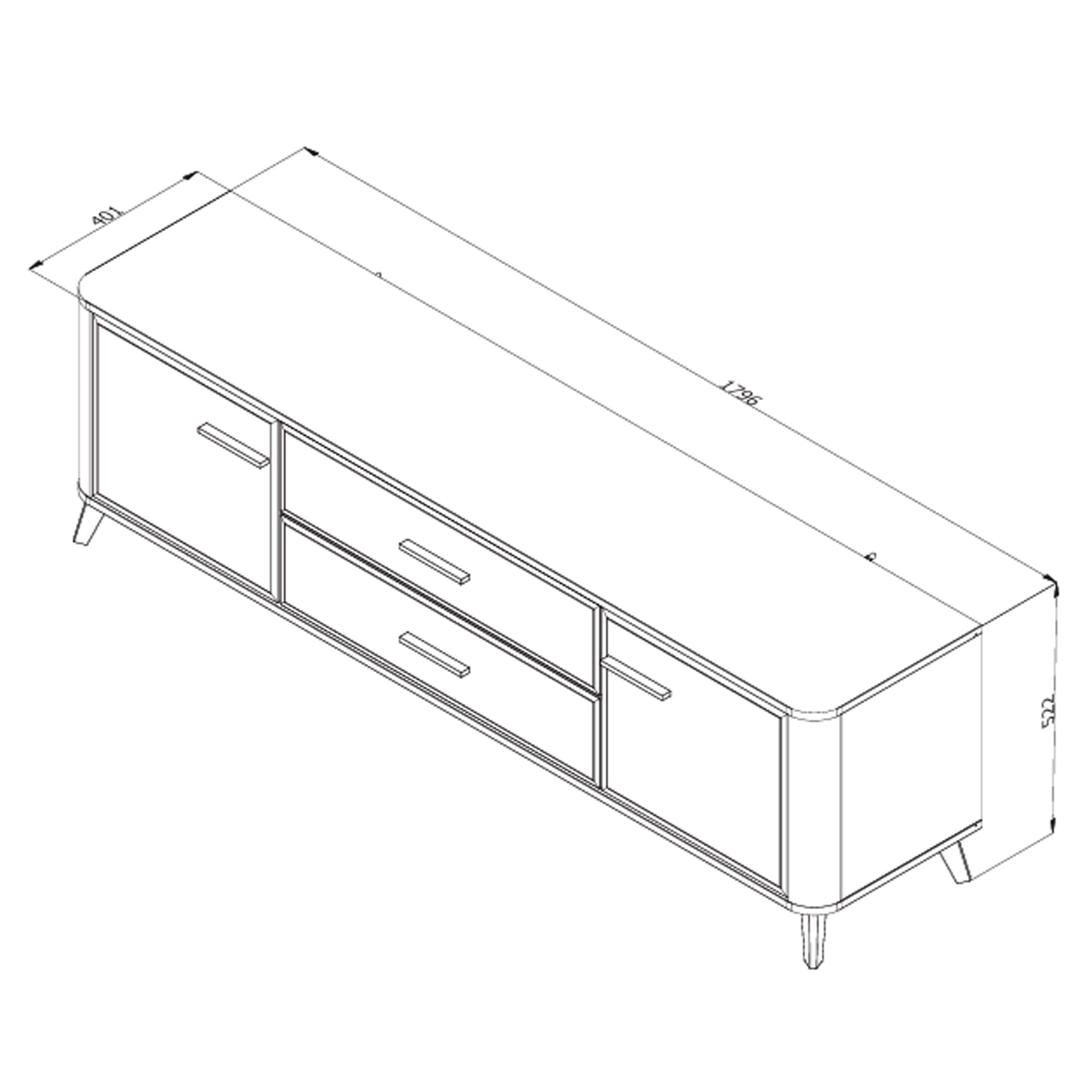 Movel-TV-DARWEN-com-2-portas-e-2-gavetas---Carvalho-Artesanato-e-Caxemira