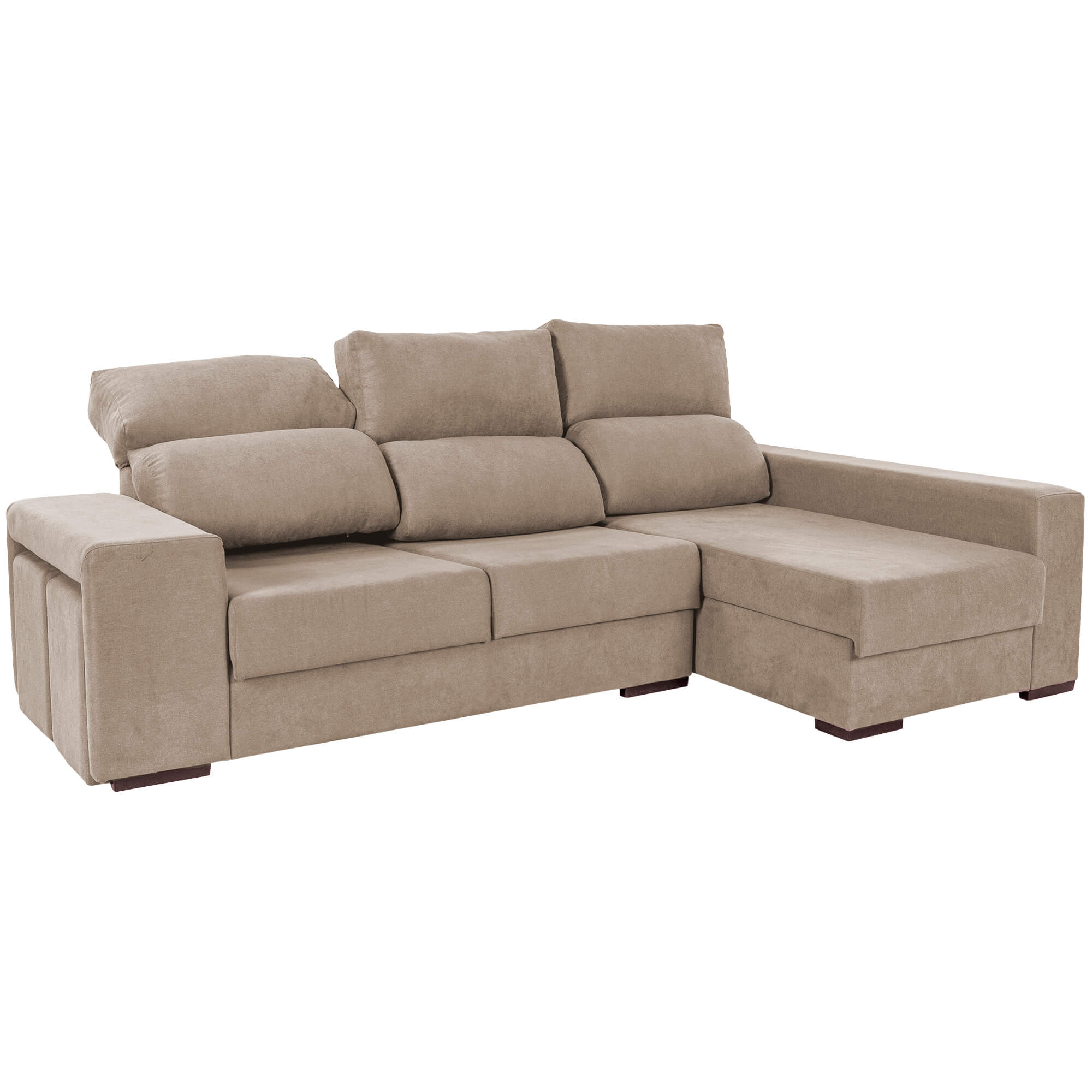 Sofa-chaise-longue-MARBELLA-com-bau-e-puffs---Direita---Bege