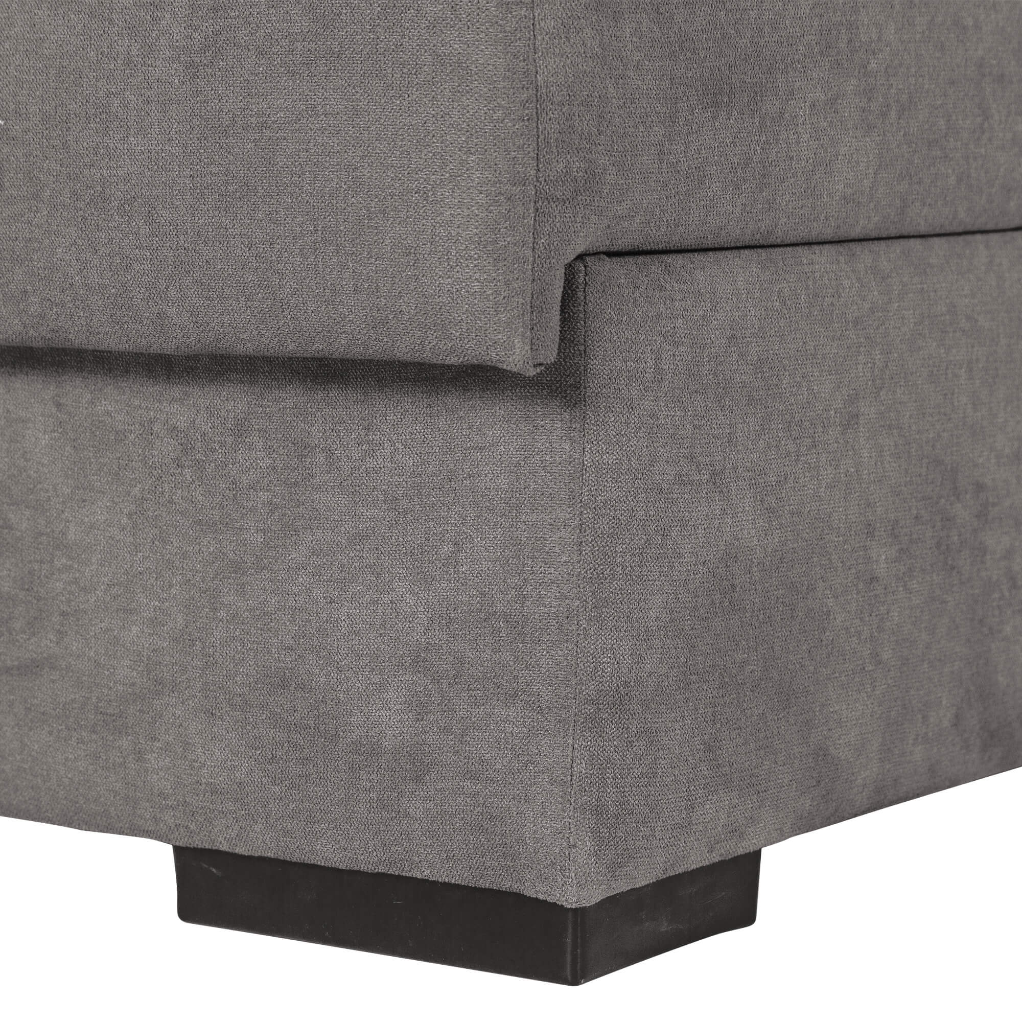 Sofa-chaise-longue-MARBELLA-com-bau-e-puffs---Direita---Cinzento-Claro