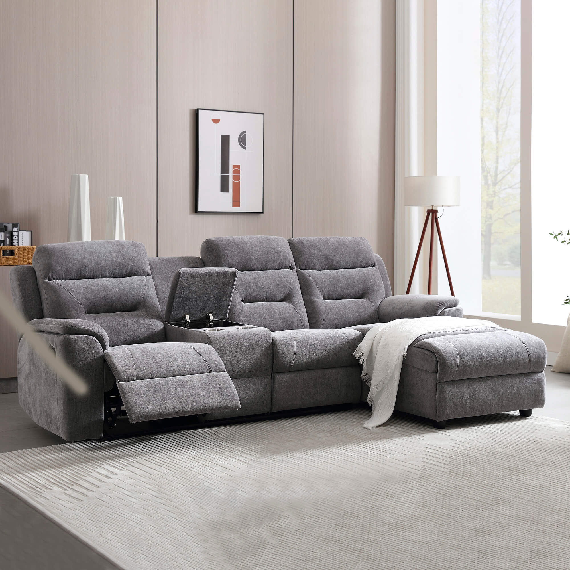 Sofa-chaise-longue-NAMIE-relax-manual-Direita---Cinzento