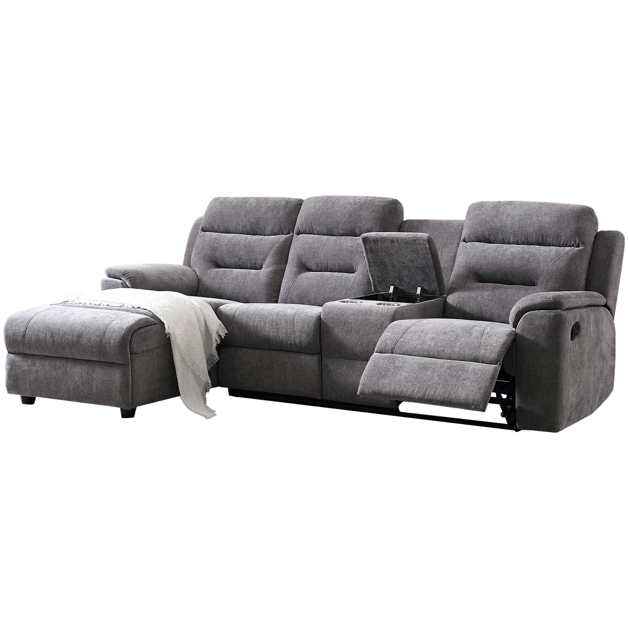 Sofa-chaise-longue-NAMIE-relax-manual-Esquerda---Cinzento