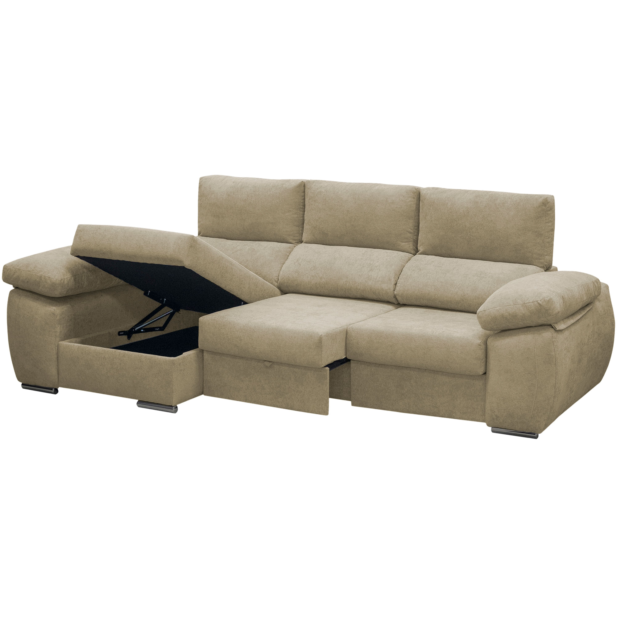 Sofa-chaise-longue-PAMELA-com-cama-e-bau-Bege---Esquerda