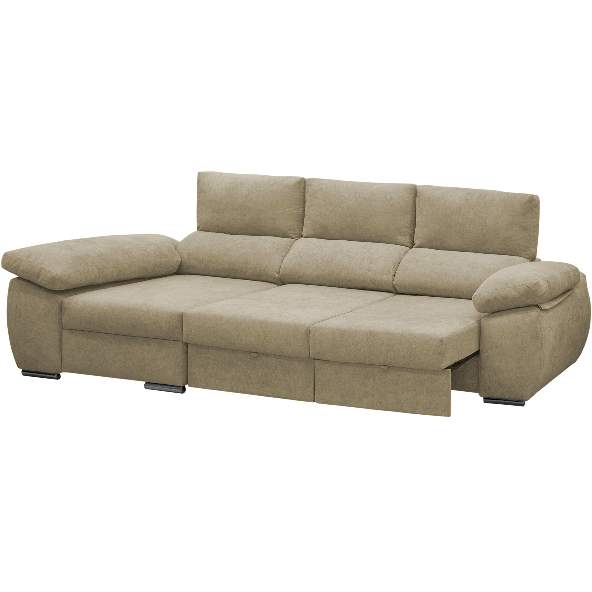 Sofa-chaise-longue-PAMELA-com-cama-e-bau-Bege---Esquerda