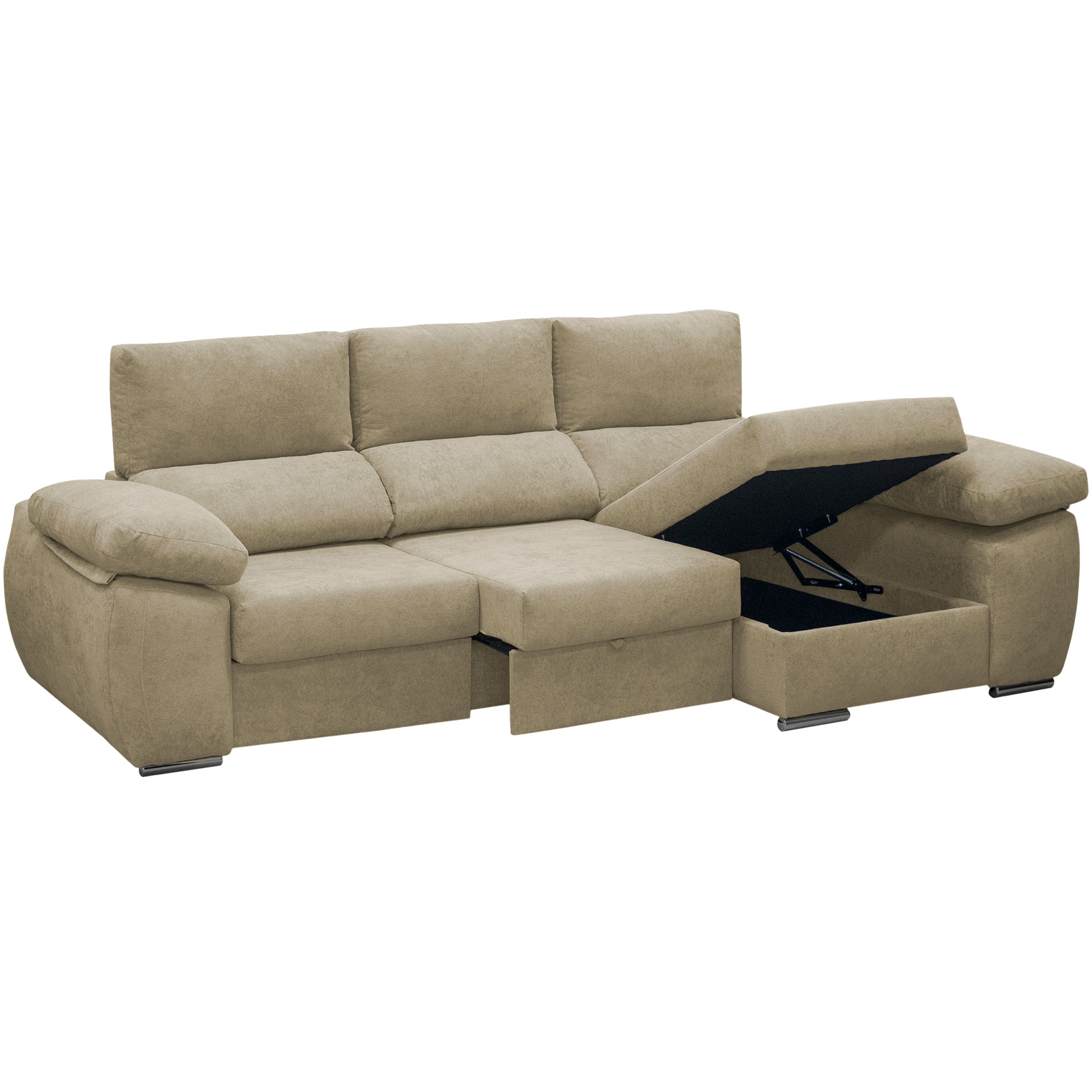 Sofa-chaise-longue-PAMELA-com-cama-e-bau-Bege---Direita