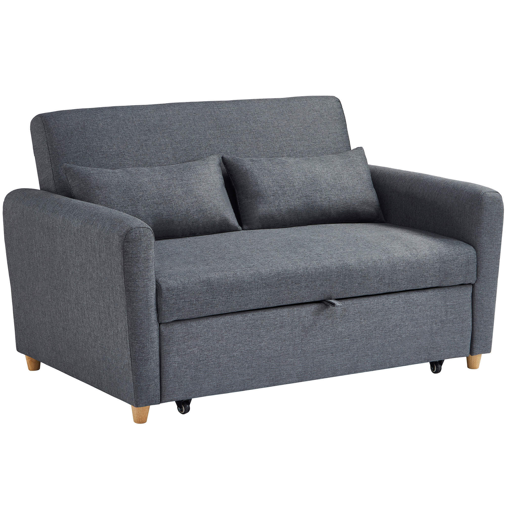 Sofa-2-lugares-KAM-com-cama-Cinzento