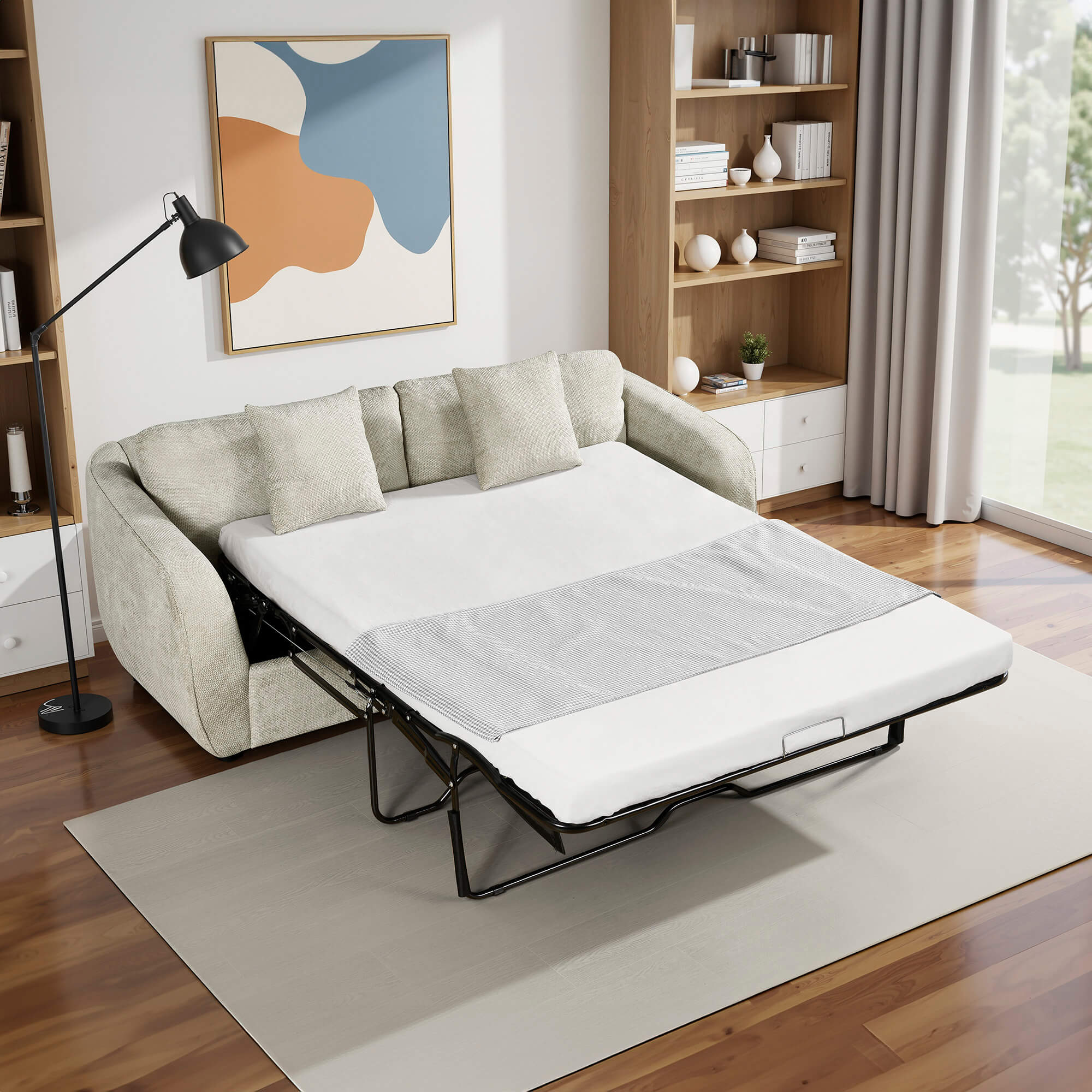 Sofa-de-3-lugares-CHLOE-com-cama-Bege