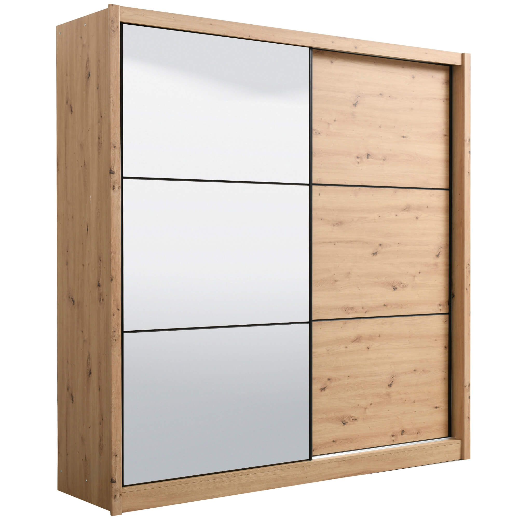 Roupeiro-NAVARA--215cm--com-espelho-Carvalho-Artesanato