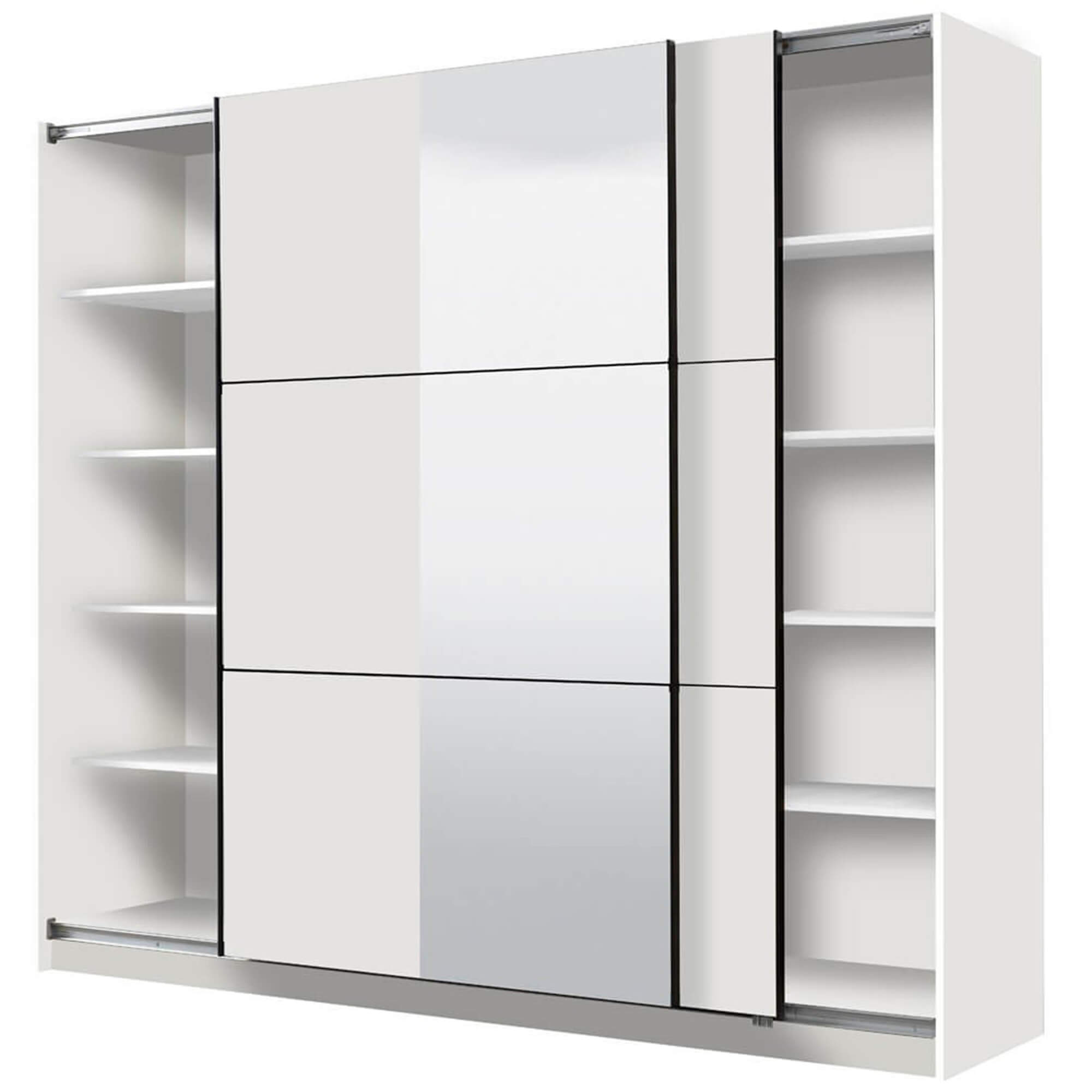 Roupeiro-SIERRA-com-espelho-240-cm-Branco-Mate