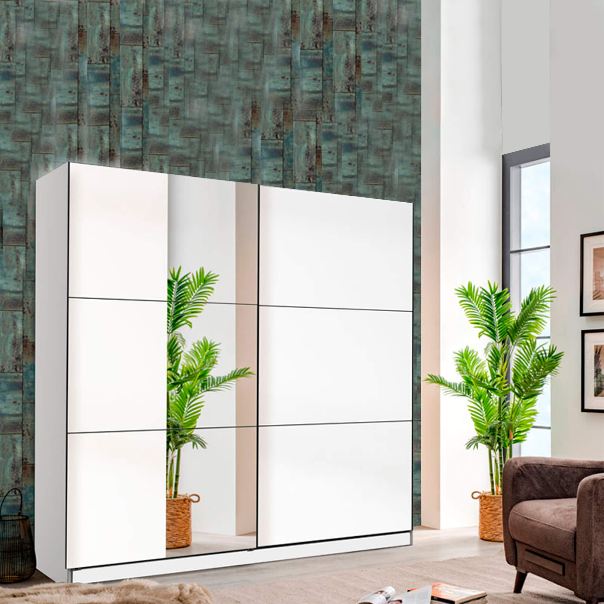 Roupeiro-SIERRA-com-espelho-240-cm-Branco-Mate