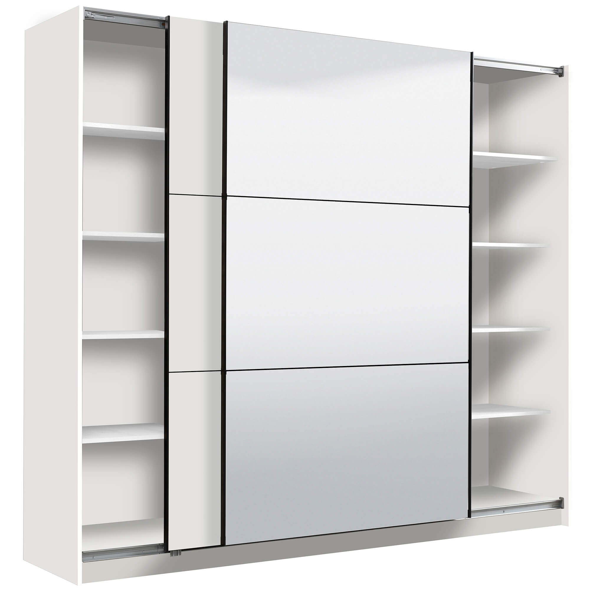 Roupeiro-SIERRA-com-espelho-220-cm-Branco-Mate