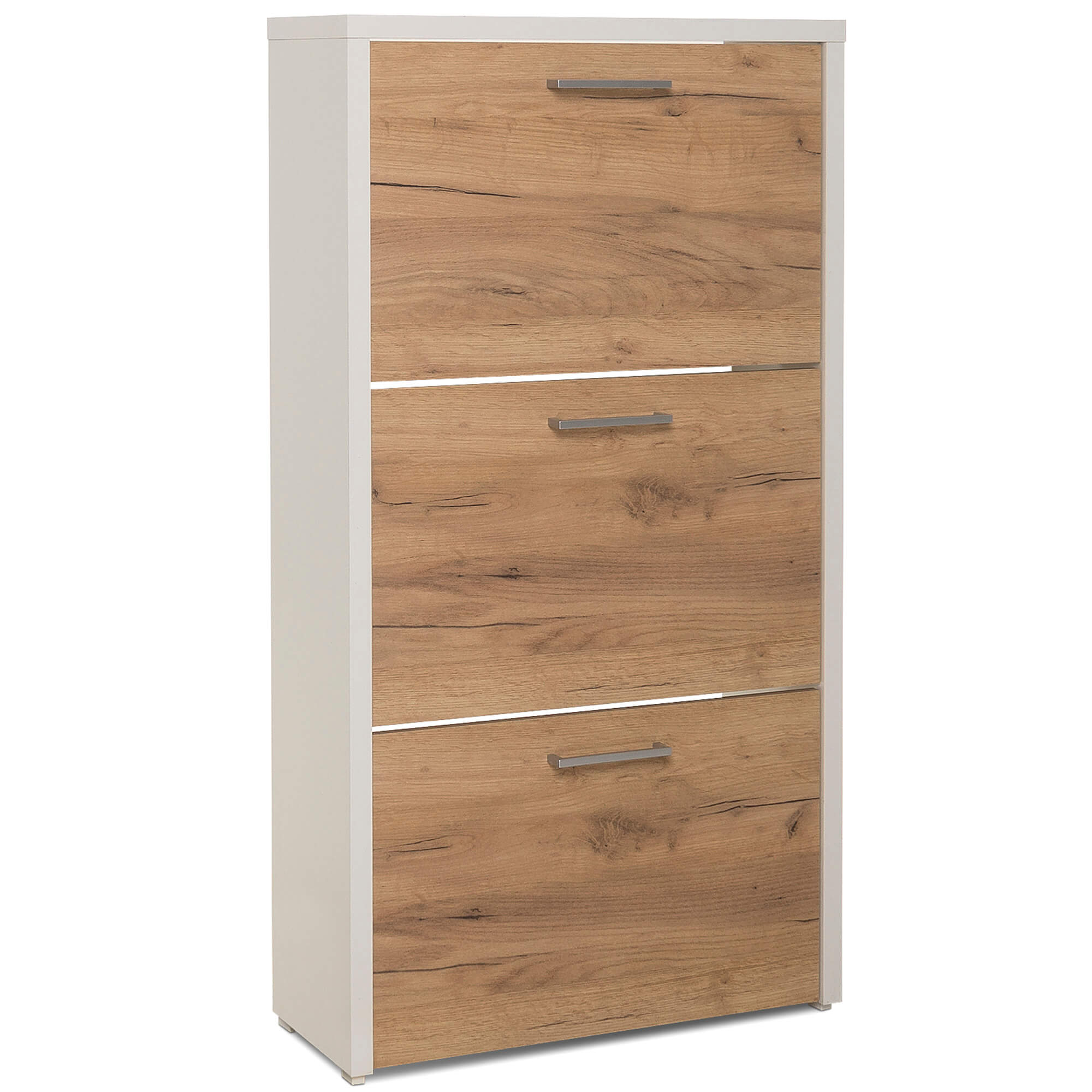 Sapateira-FULDA-3-portas---Branco-e-Carvalho