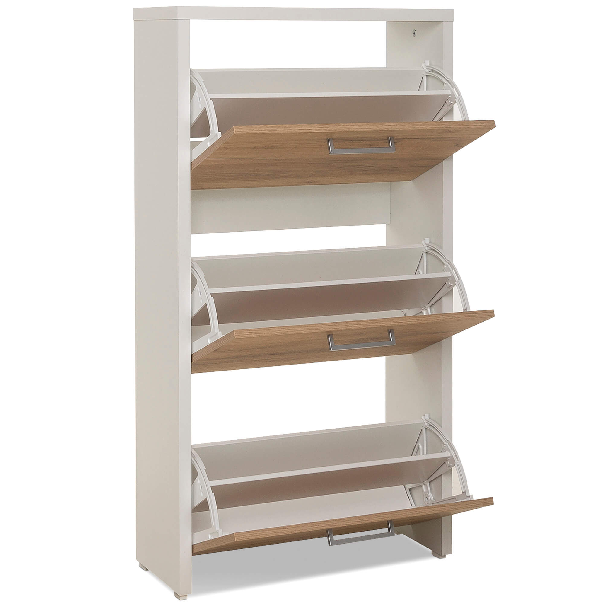 Sapateira-FULDA-3-portas---Branco-e-Carvalho