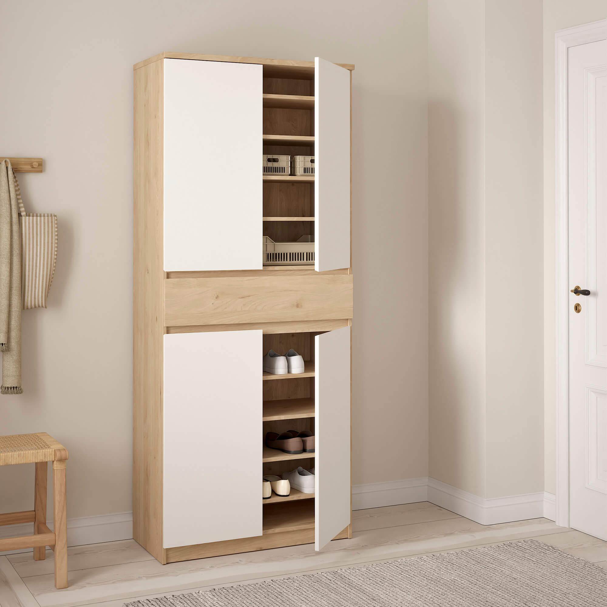 Sapateira-NEW-MATRIX---Carvalho-e-Branco