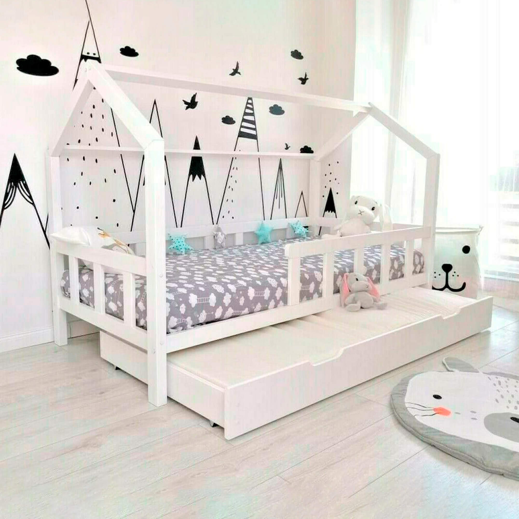 Pack-cama-dupla-LA-BELLE---Colchao-SPRING-ROLLER---Colchao-KID-ROLLER---Branco