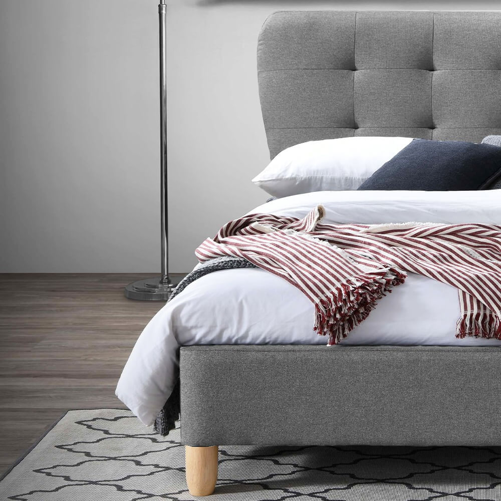 Pack-cama-de-casal-JOYCE---colchao-MARQUIS-140X190---Cinzento