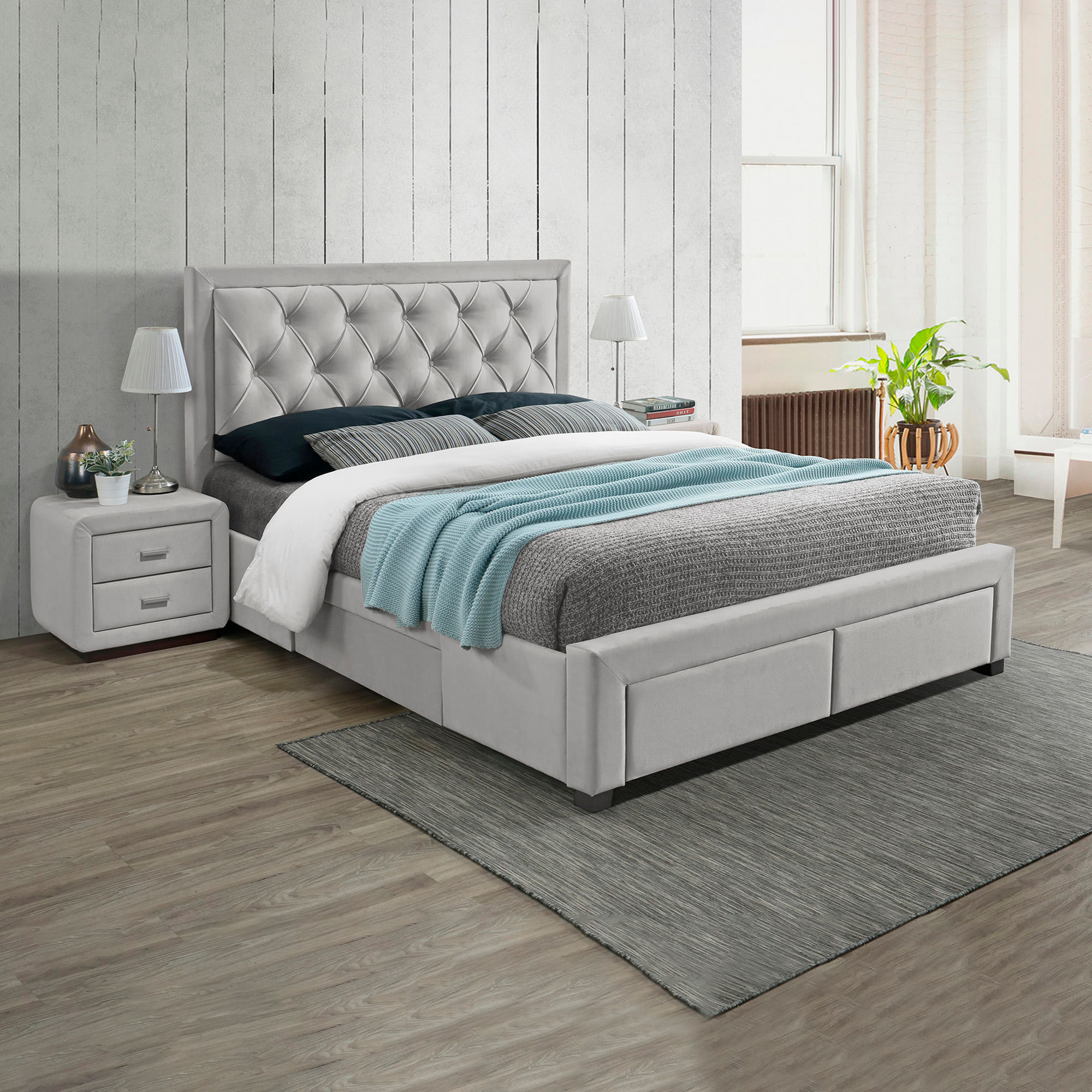 Pack-cama-de-casal-BIA---colchao-NEW-PALACIO-Bege-Champanhe--Aveludado-