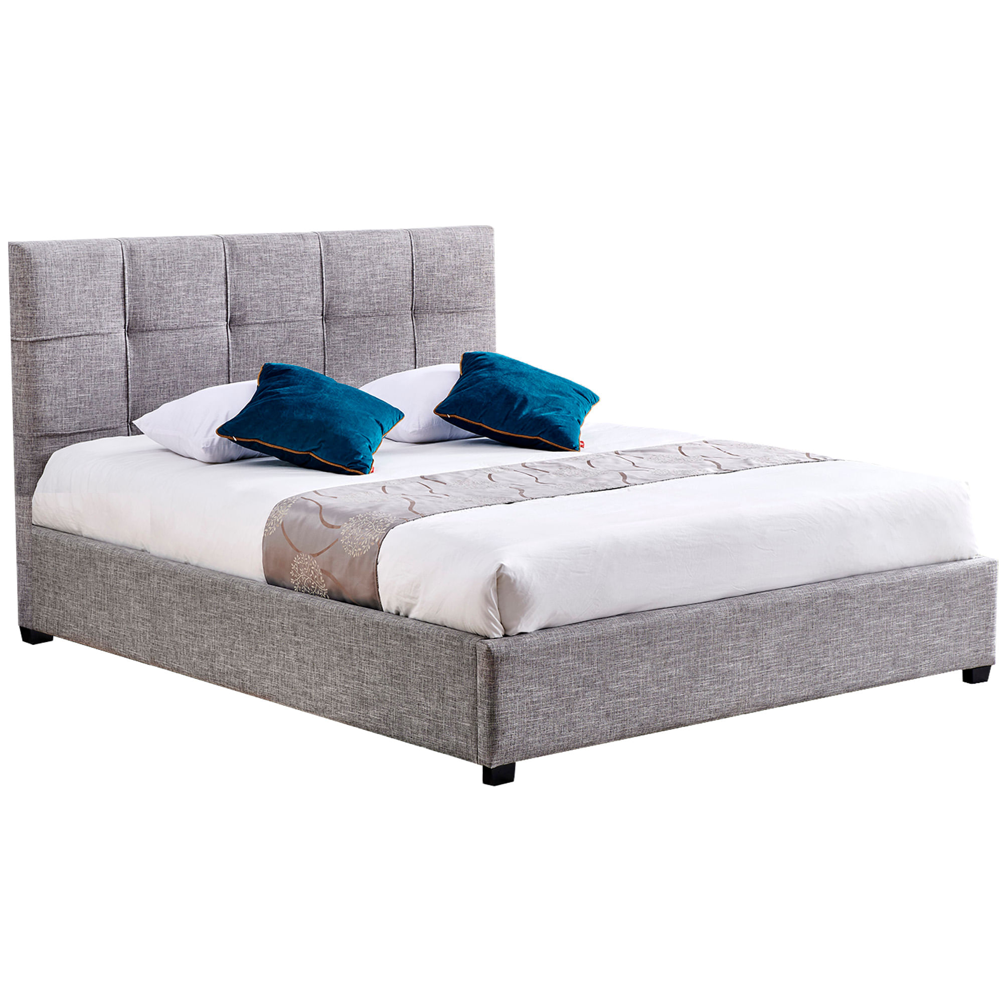 Pack-cama-de-casal-LONDON---colchao-SPRING-ROLLER-Cinzento-Claro---140x190cm