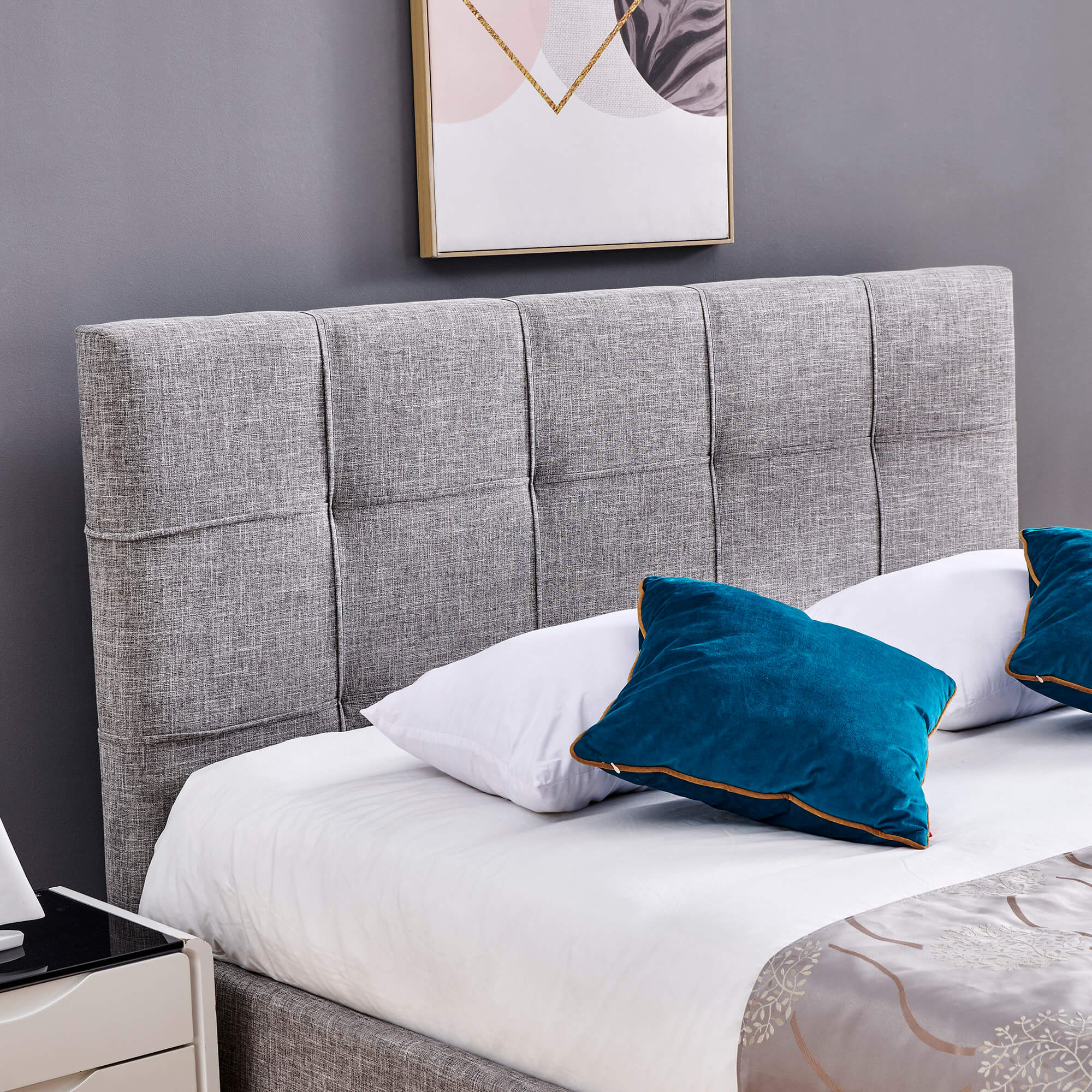 Pack-cama-de-casal-LONDON---colchao-SPRING-ROLLER-Cinzento-Claro---140x190cm