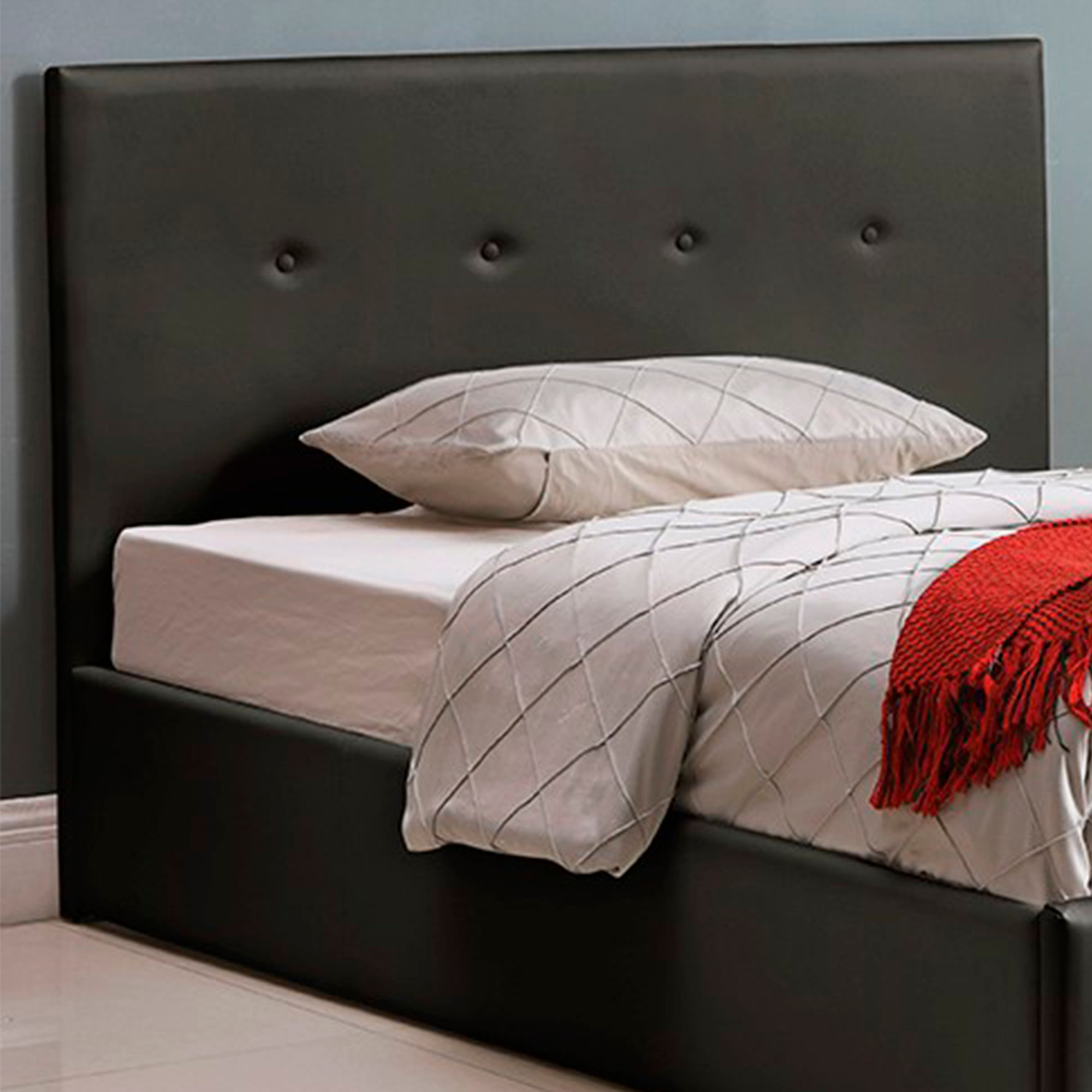 Pack-cama-de-casal-BETTY---colchao-SPRING-ROLLER-Preto--Pele-Sintetica-