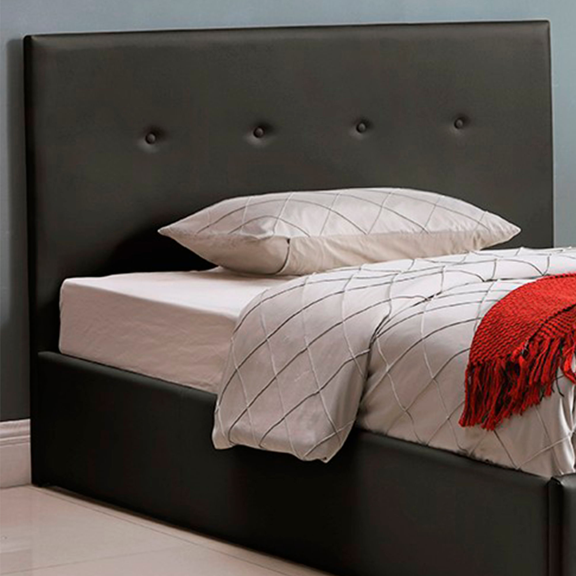 Pack-cama-de-casal-BETTY---colchao-SPRING-ROLLER-Preto--Pele-Sintetica-