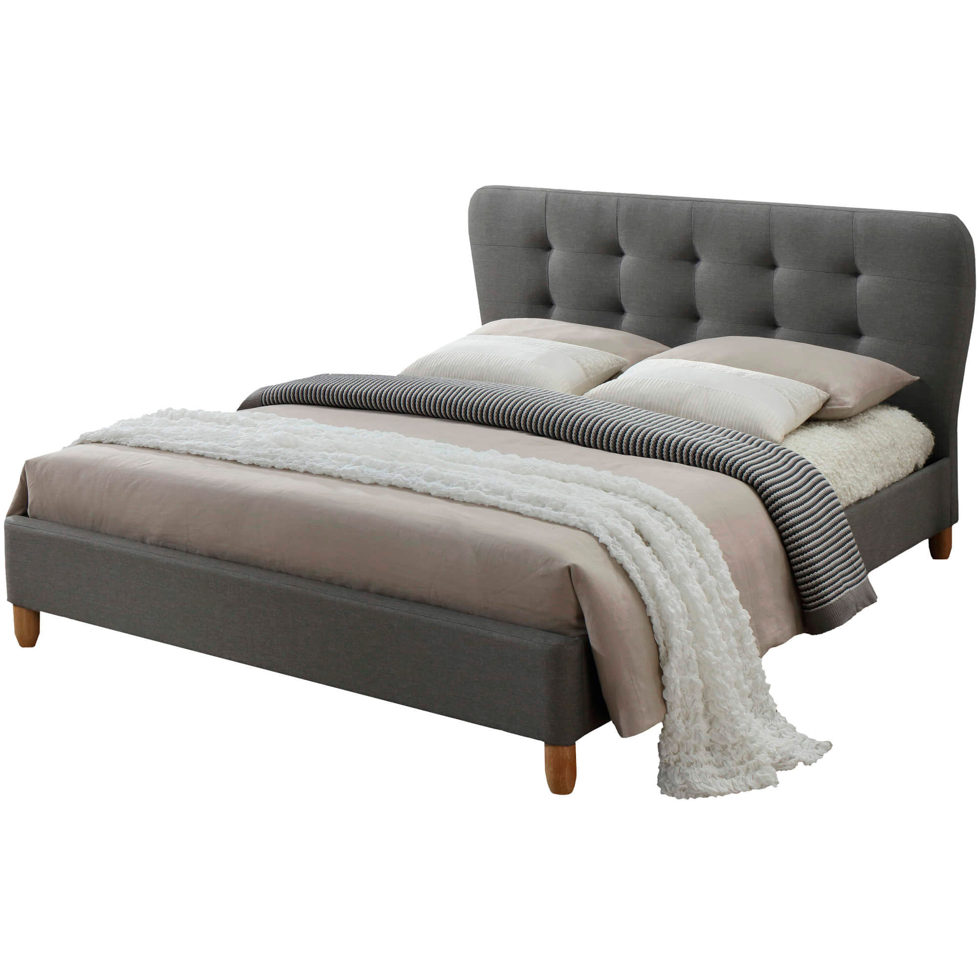 Pack-cama-de-casal-JOYCE---colchao-SPRING-ROLLER-Cinzento---140x190cm