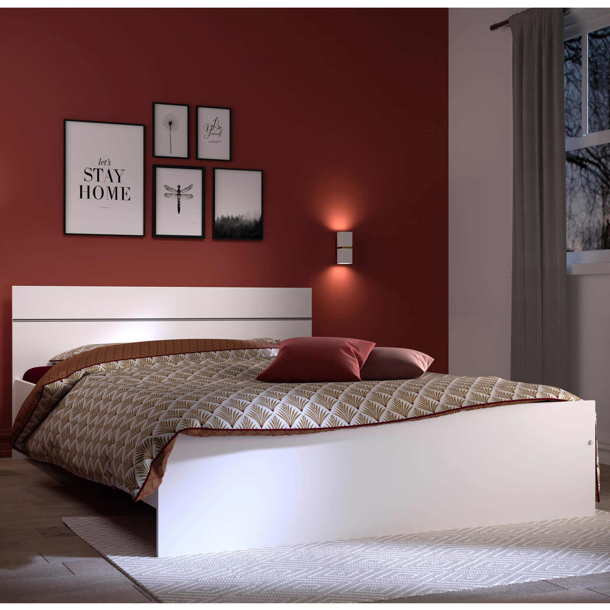 Pack-cama-de-casal-CODA---colchao-SPRING-ROLLER-Branco---140x190cm