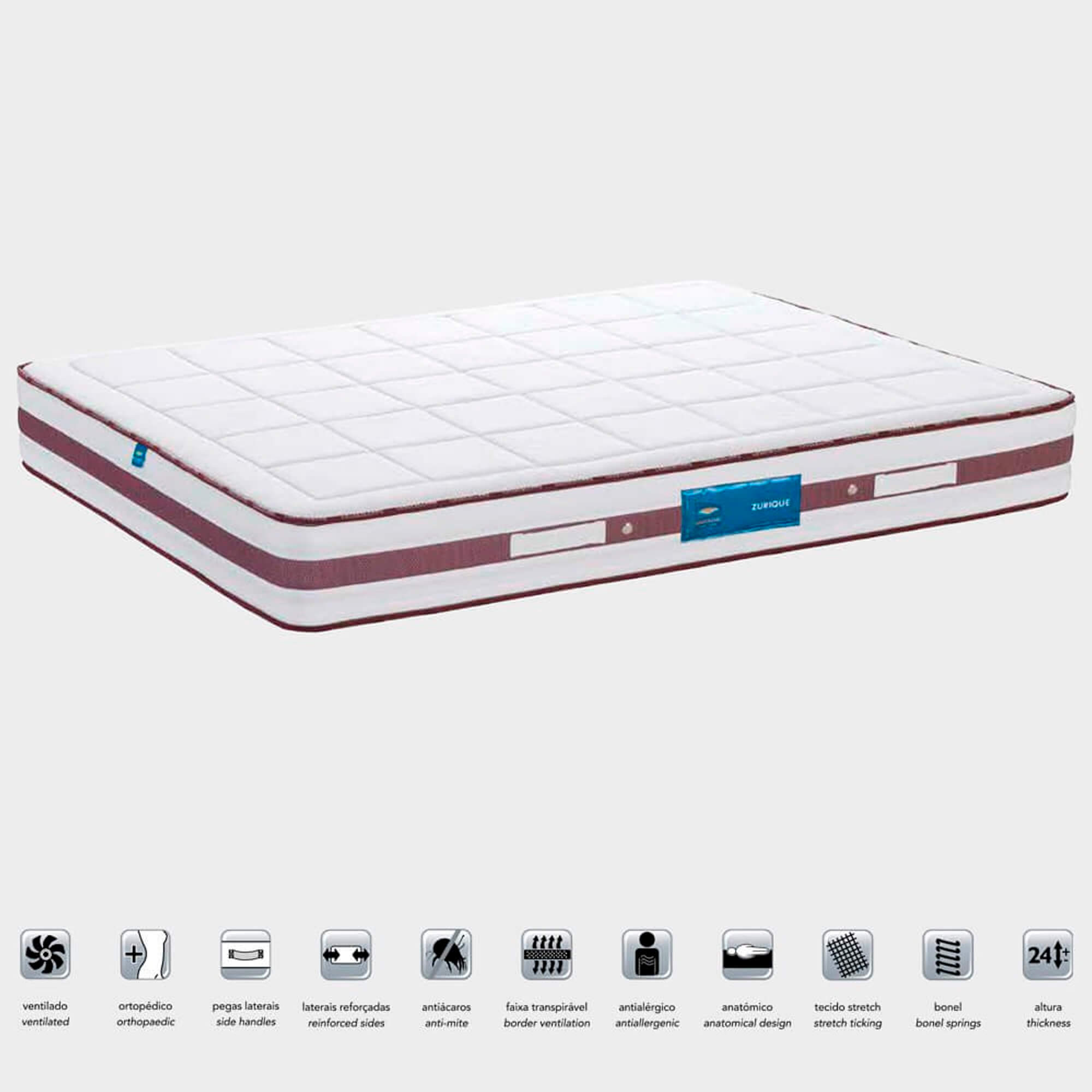 Pack-cama-de-casal-PARIS---colchao-ZURIQUE-Carvalho-Natura-e-Branco---150x195cm