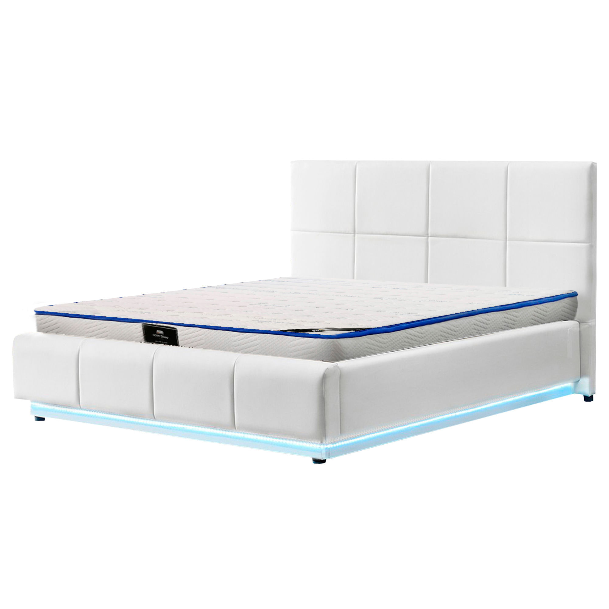 Pack-cama-de-casal-INFINITY-II---colchao-SPRING-ROLLER---LED-Branco