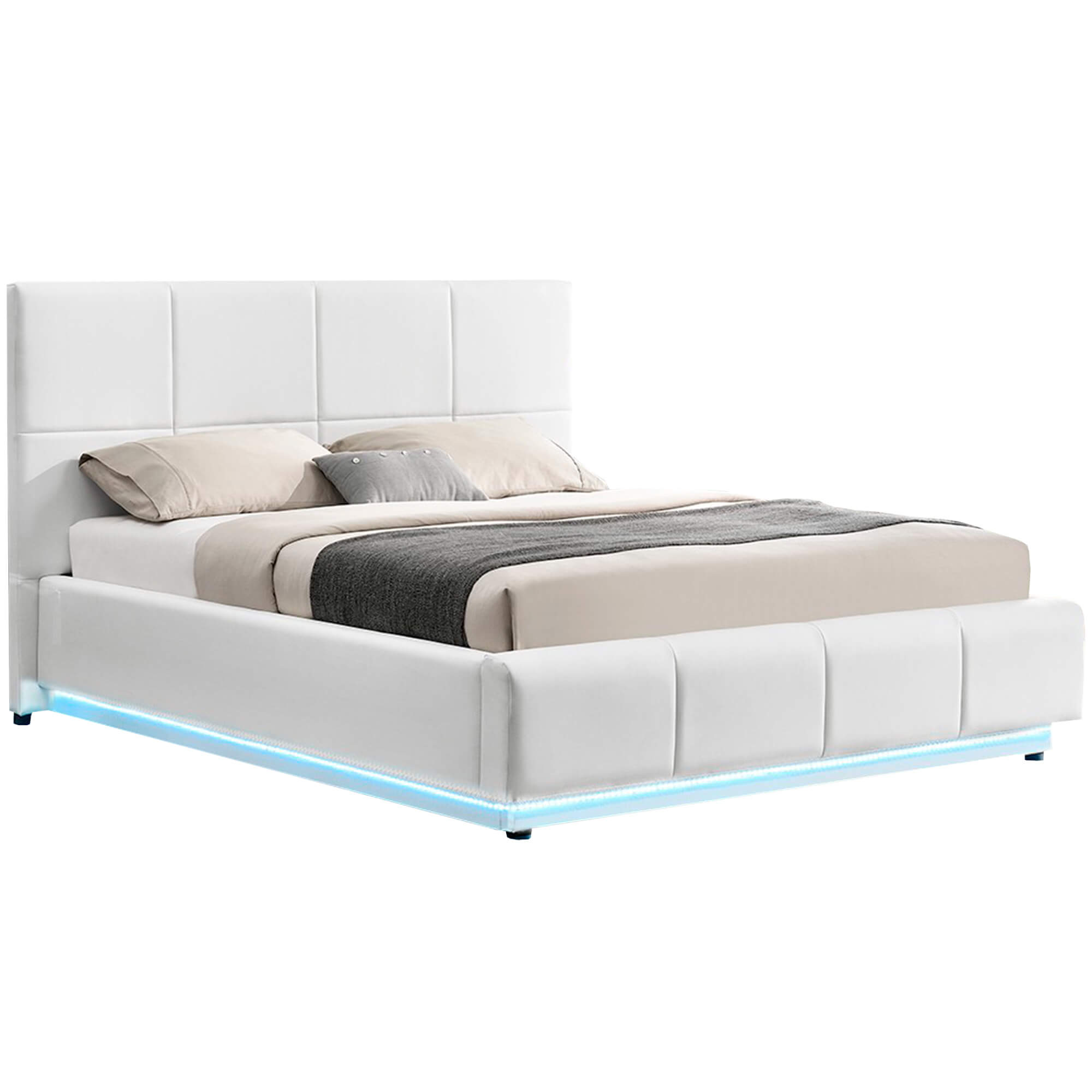 Pack-cama-de-casal-INFINITY-II---colchao-SPRING-ROLLER---LED-Branco