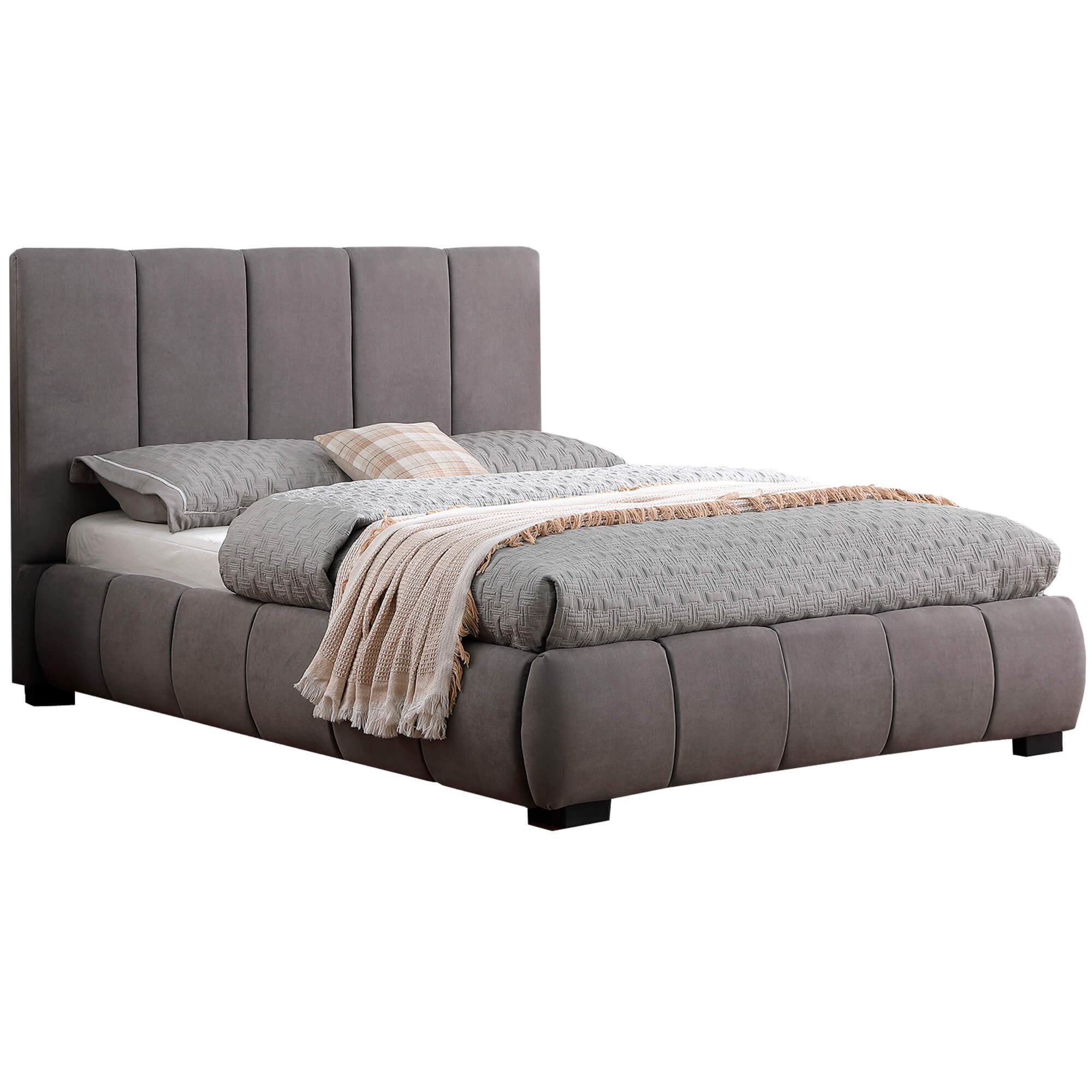 Pack-cama-de-casal-elevatoria-ALBERTO-II---colchao-NEW-PALACIO-Cinzento-Claro