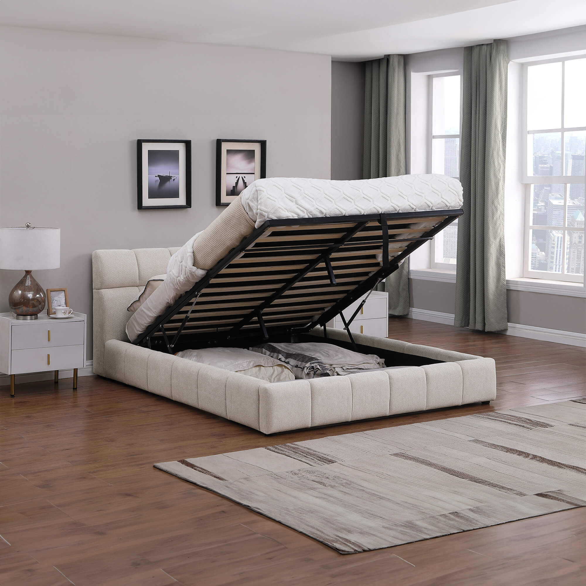 Pack-cama-de-casal-elevatoria-ANJO---colchao-NEW-PALACIO-Bege