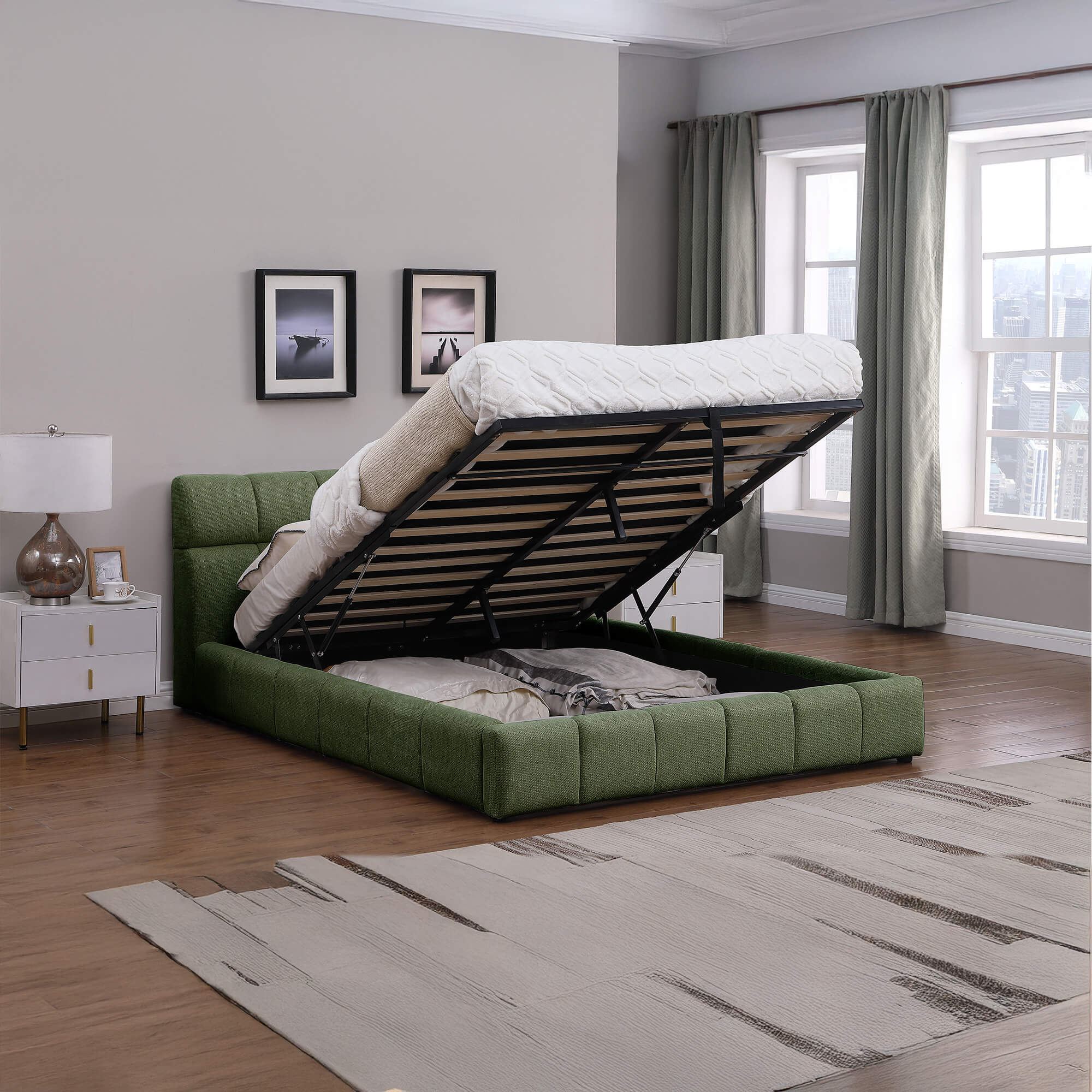 Pack-cama-de-casal-elevatoria-ANJO---colchao-NEW-PALACIO-Verde